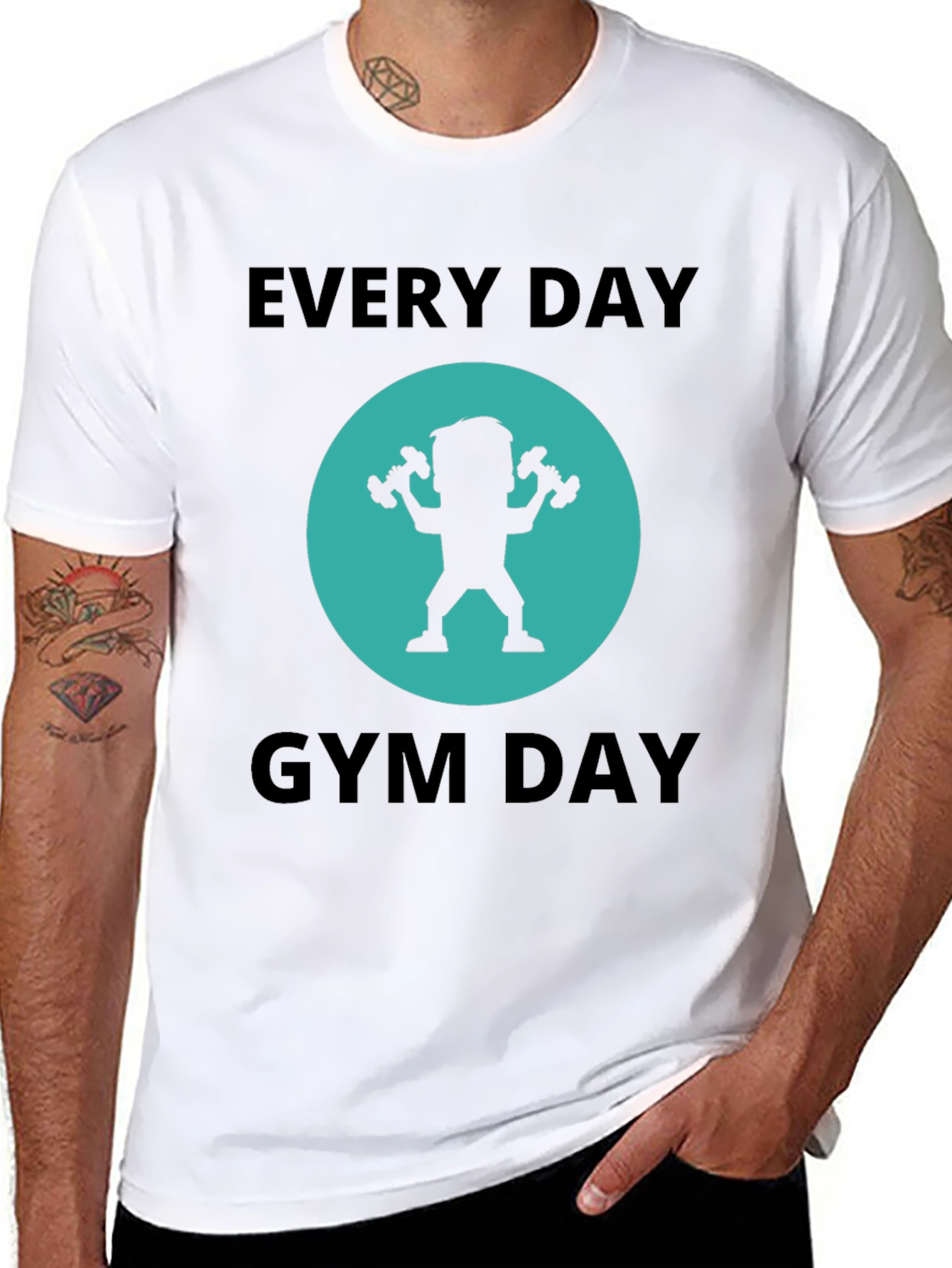 Black Every Day Gym Day Black T-Shirt view 8