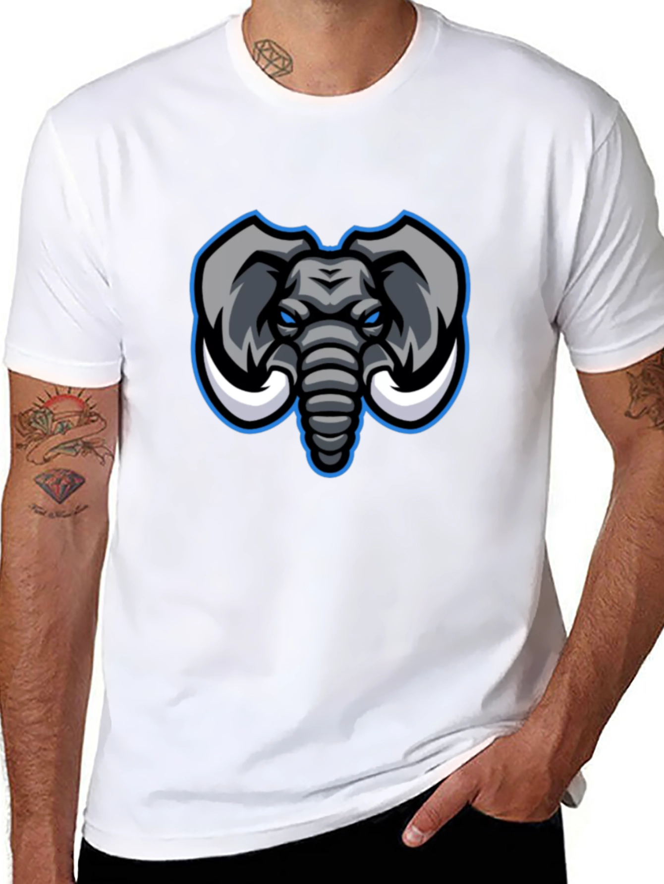 Black Elephant Graphic Black T-Shirt view 8