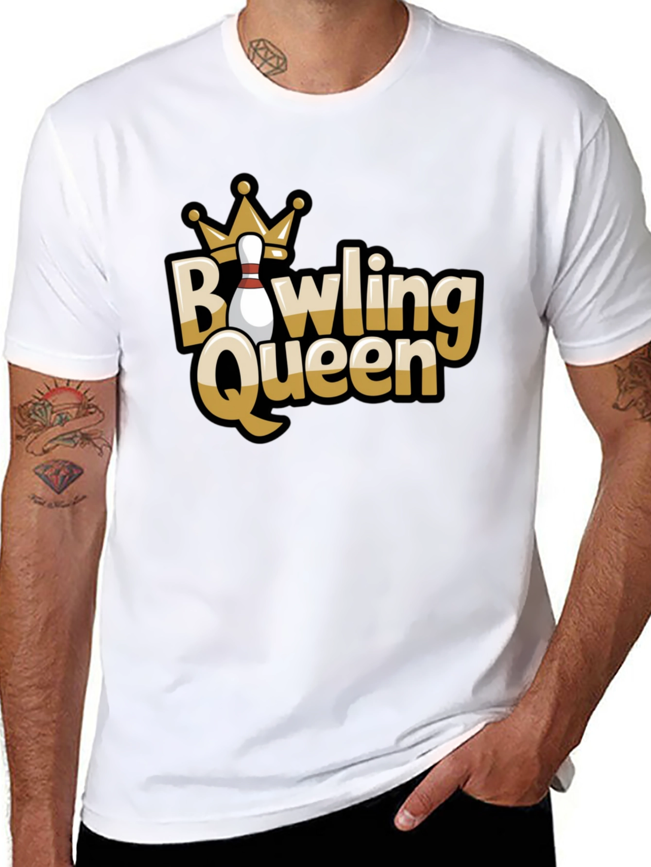 Black Bowling Queen Graphic Tee view 8