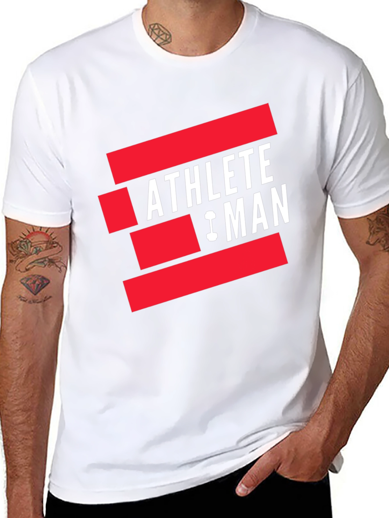 Black Athlete Man Graphic T-Shirt - Black view 8