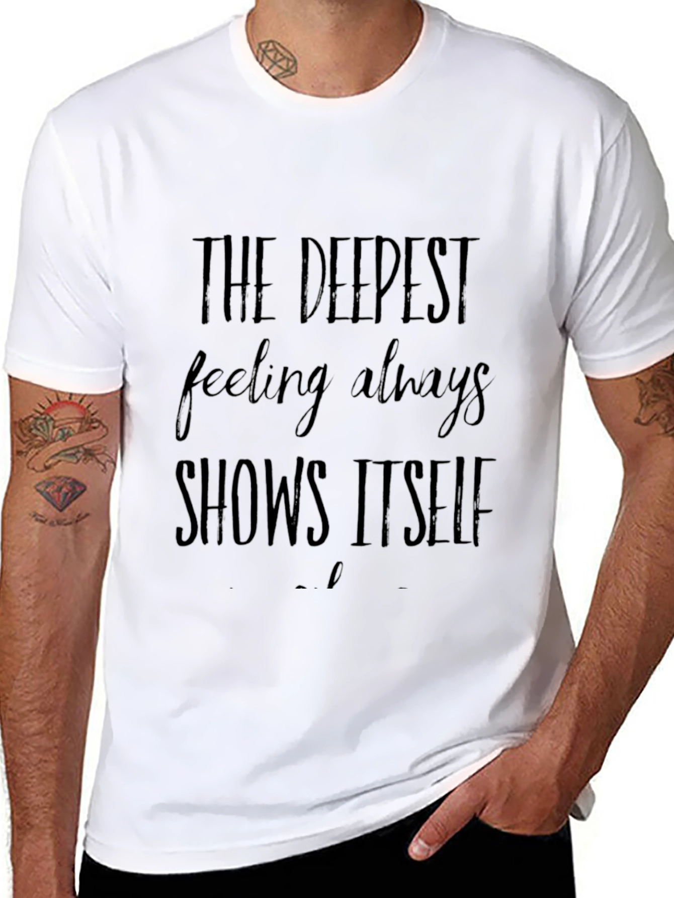 Black Deepest Feeling Black Graphic Tee view 8