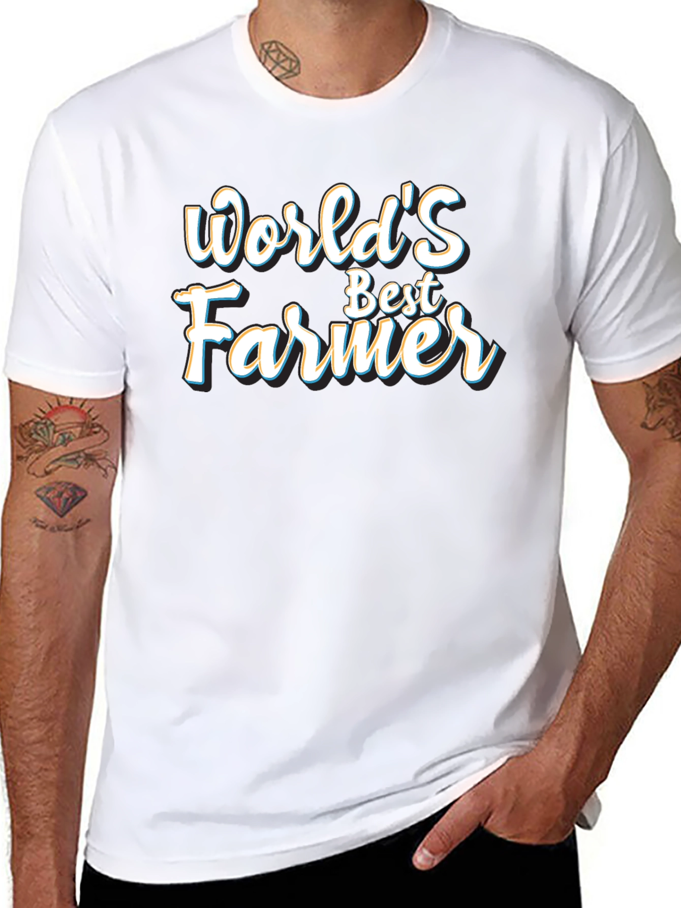 Black World's Best Farmer Black Graphic T-Shirt view 8