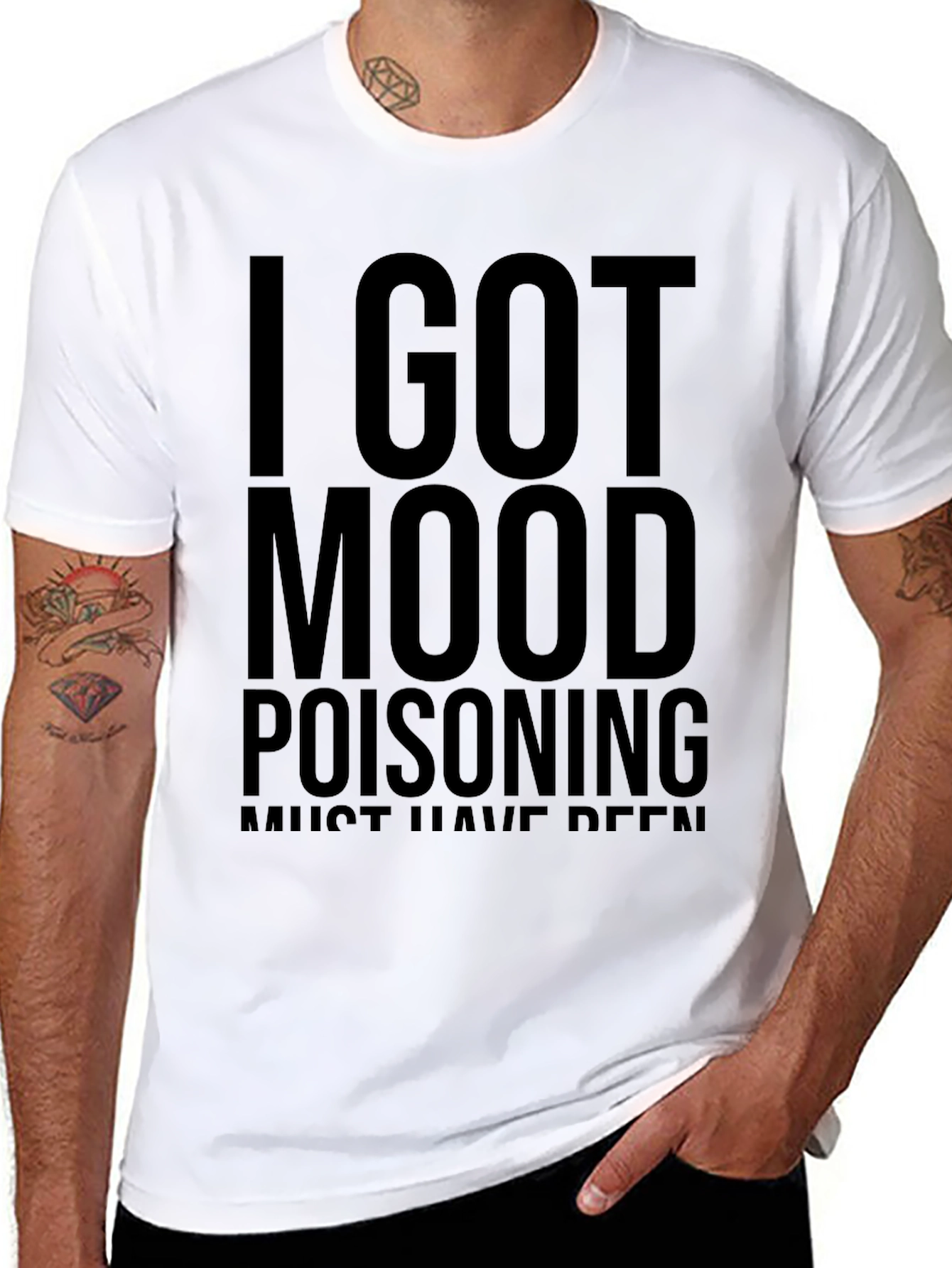 Black I Got Mood Poisoning Graphic Tee - Unisex T-Shirt view 8