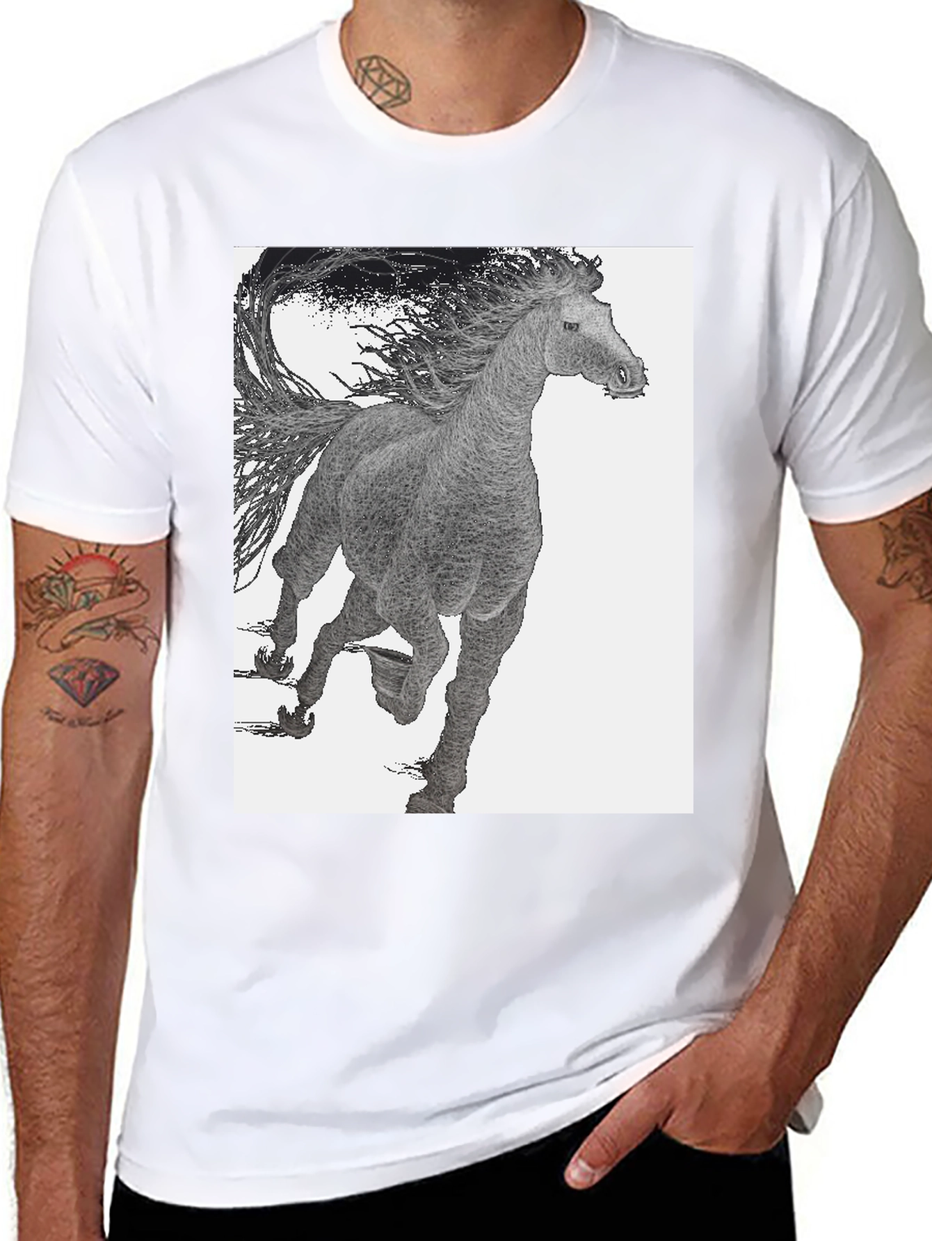Black Black Horse Graphic Tee view 8
