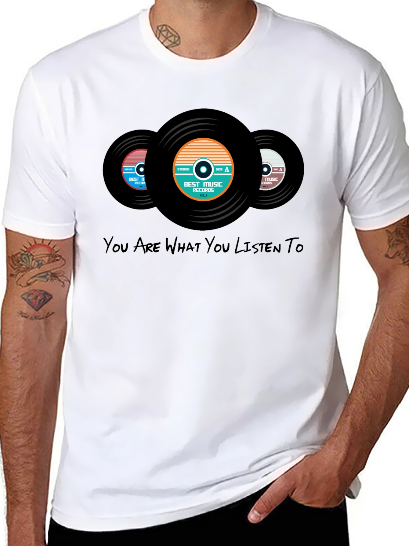 Black Vinyl Record Graphic Tee - Music Lover T-Shirt view 8