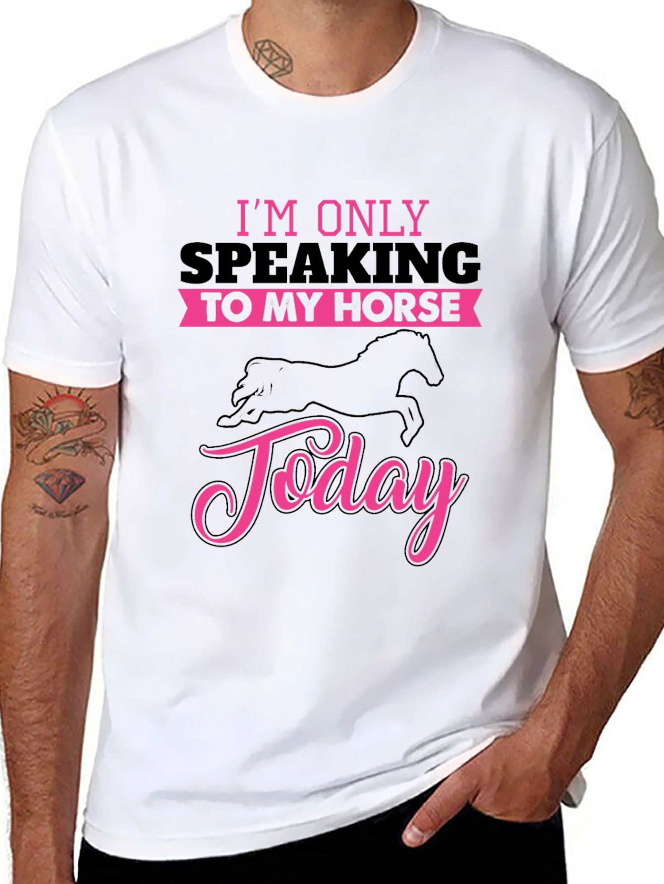 Black Horse Lover T-Shirt: "Speaking to My Horse" view 8