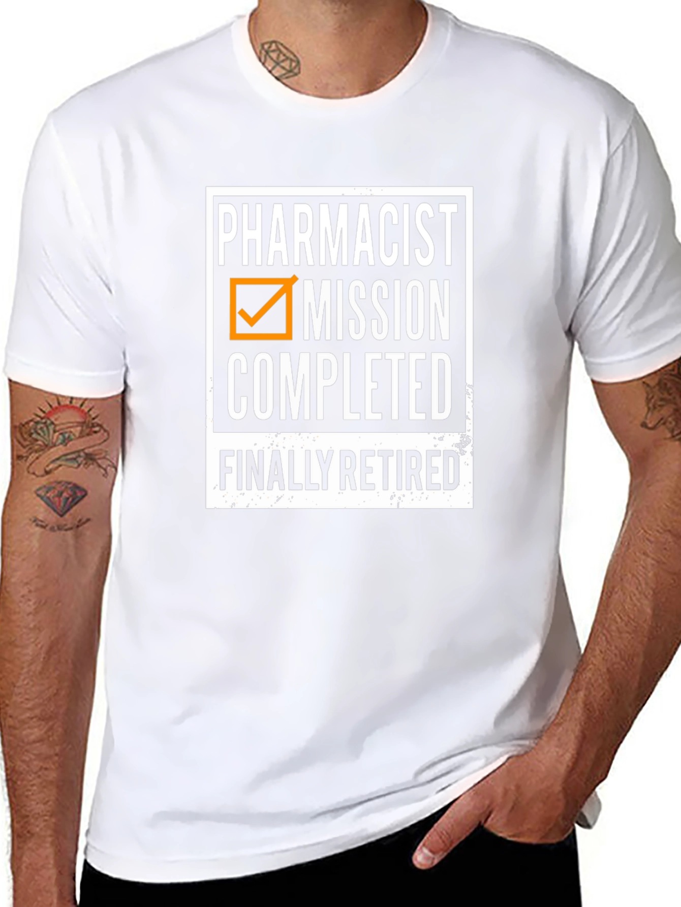 Black Retired Pharmacist Mission Completed T-Shirt view 8