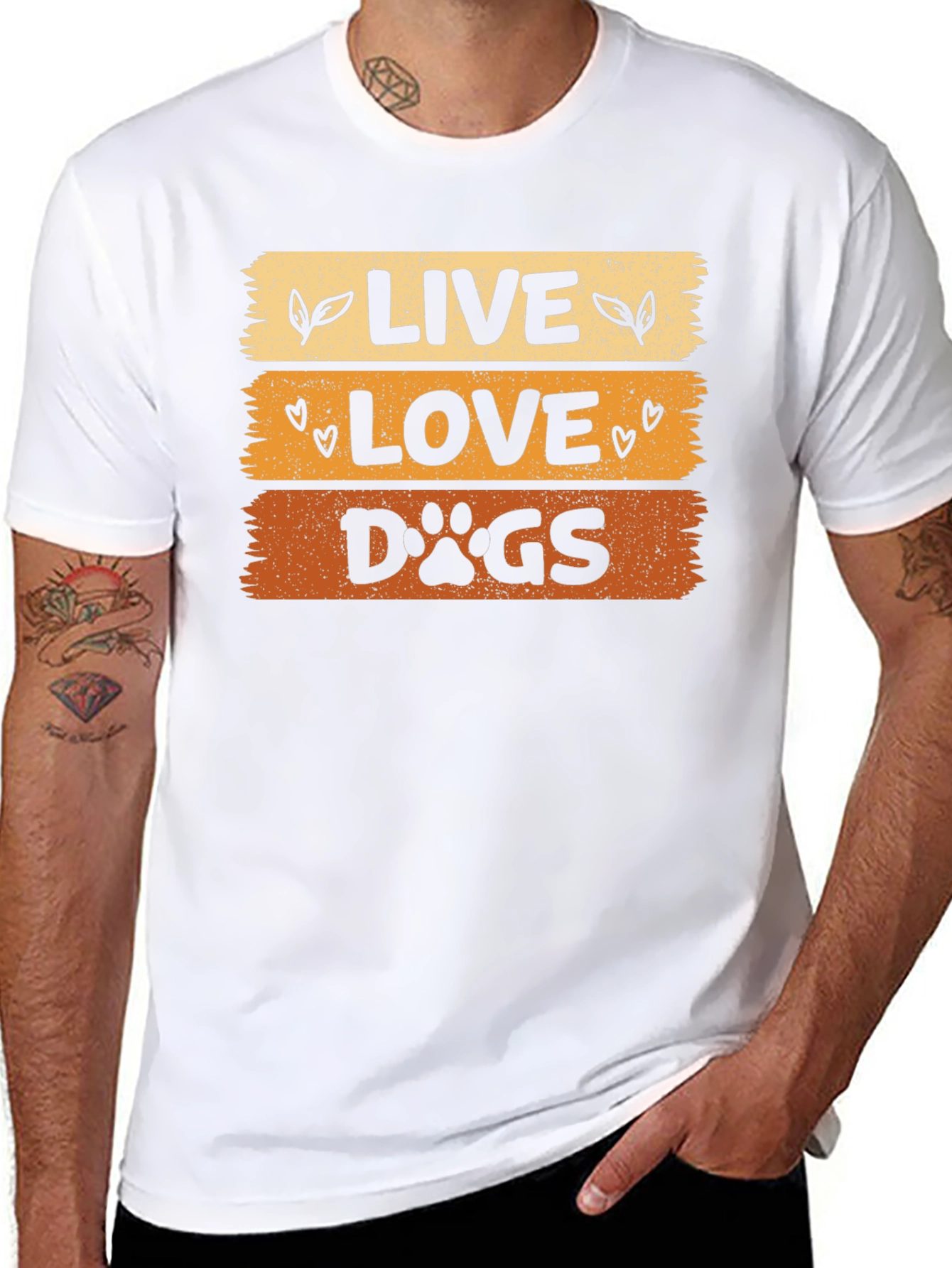 Black Live Love Dogs T-Shirt - Stylish Pet Lover Tee view 8