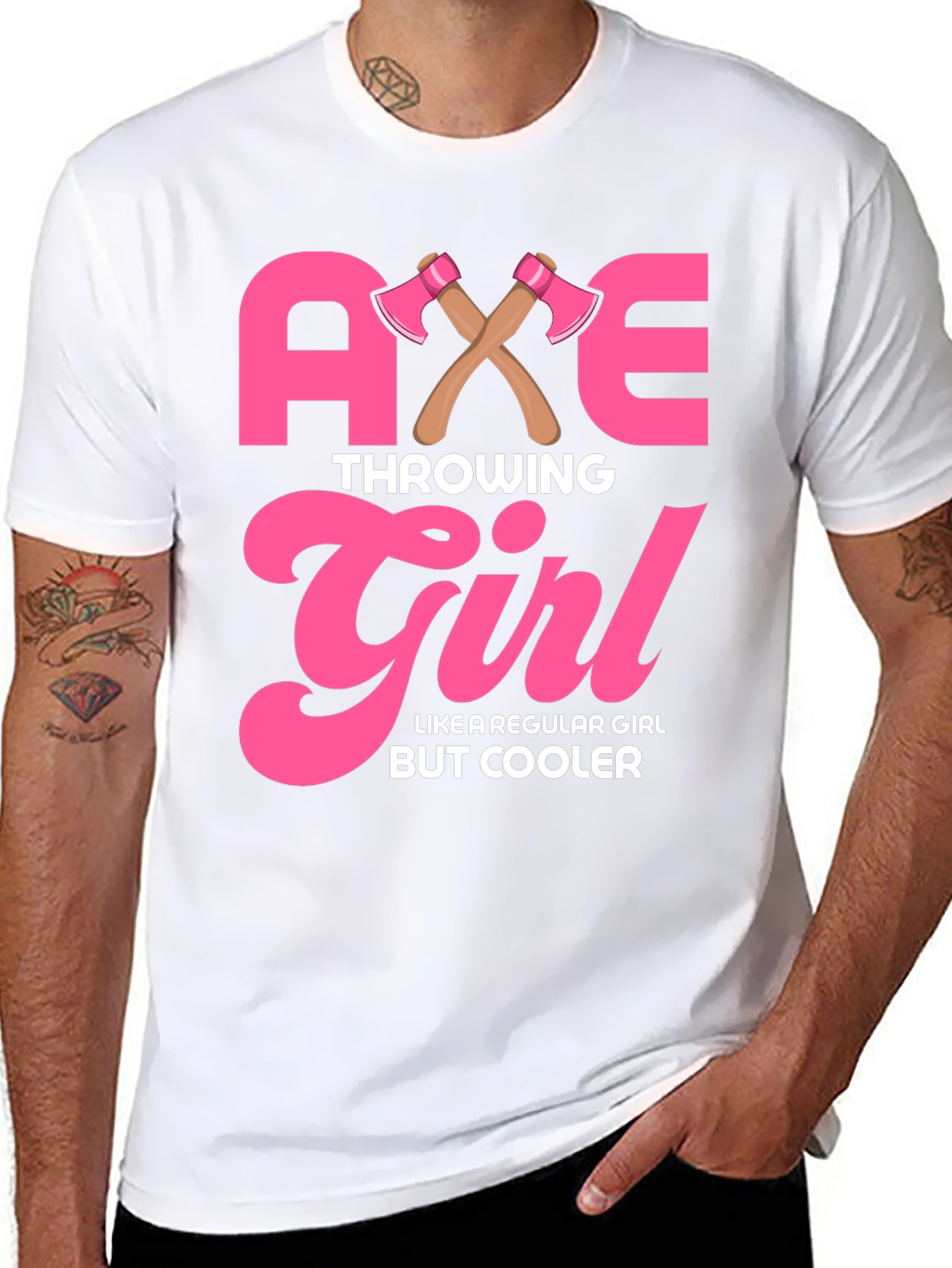 Black Axe Throwing Girl Graphic T-Shirt view 8