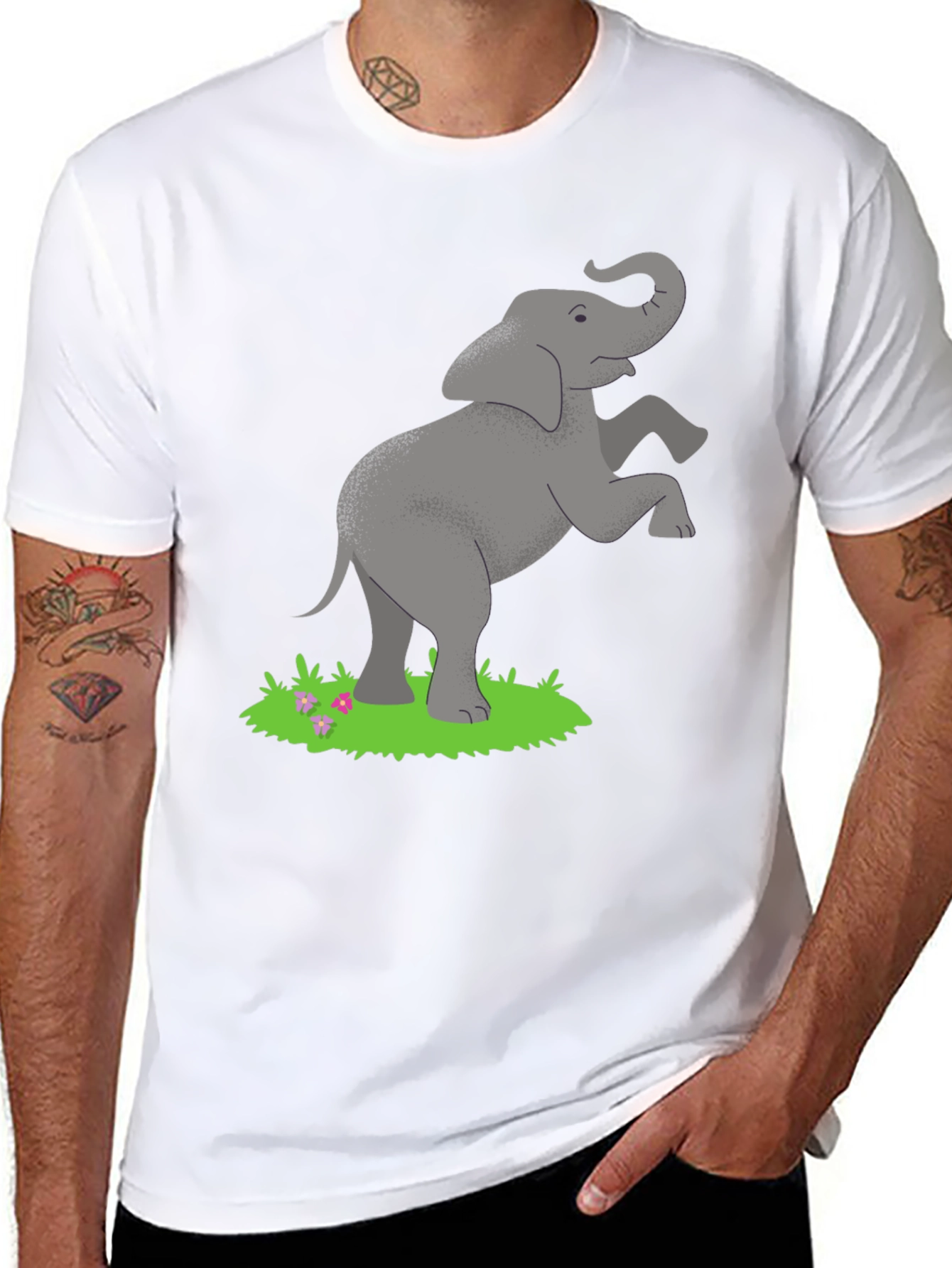 Black Elephant Graphic Tee - Classic Black Cotton Comfort view 8