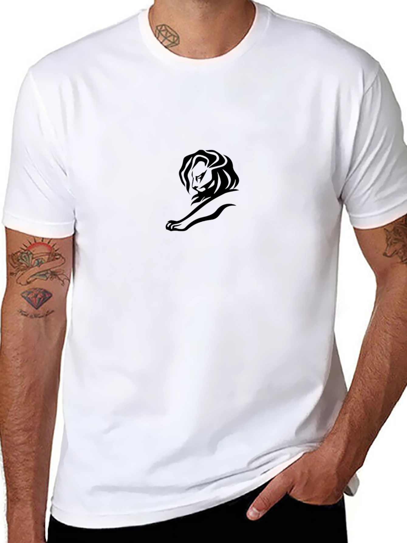 Black Black Lion Graphic Tee - Men's Crew Neck view 8