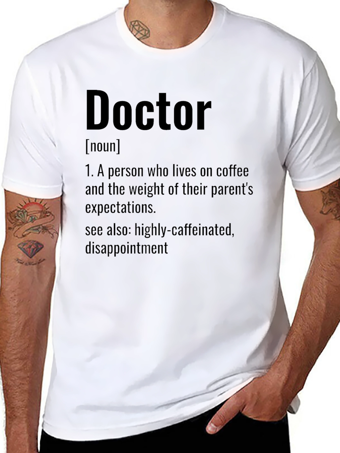 Black Doctor Definition Graphic Tee - Funny Doctor Gift view 8