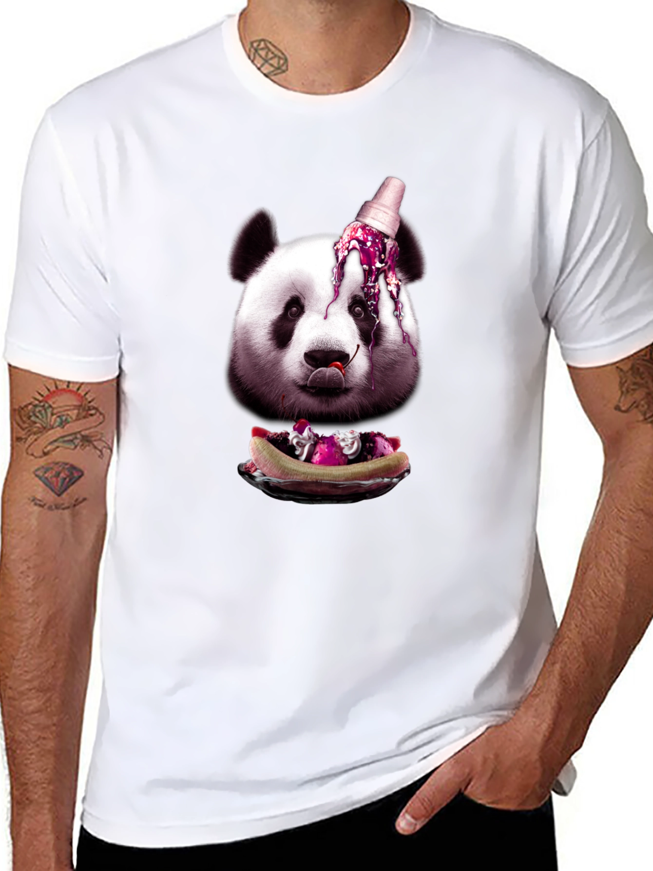Black Panda Ice Cream Graphic Tee view 8