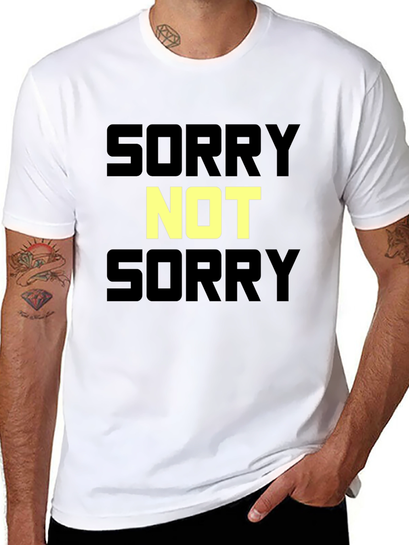 Black Sorry Not Sorry Graphic T-Shirt - Bold Statement Tee view 8