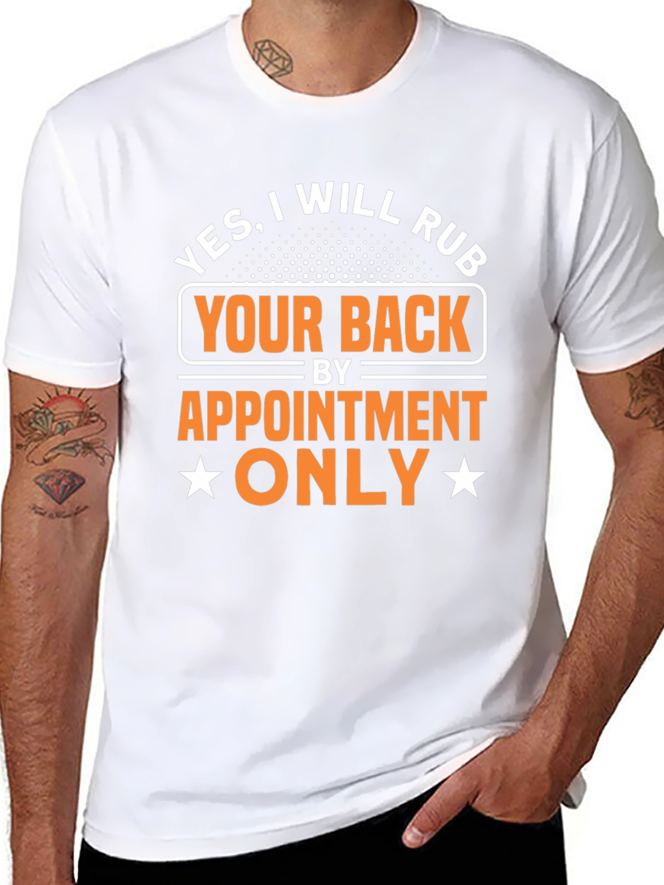 Black Funny Massage Therapy T-Shirt: Will Rub Your Back by Appointment view 8