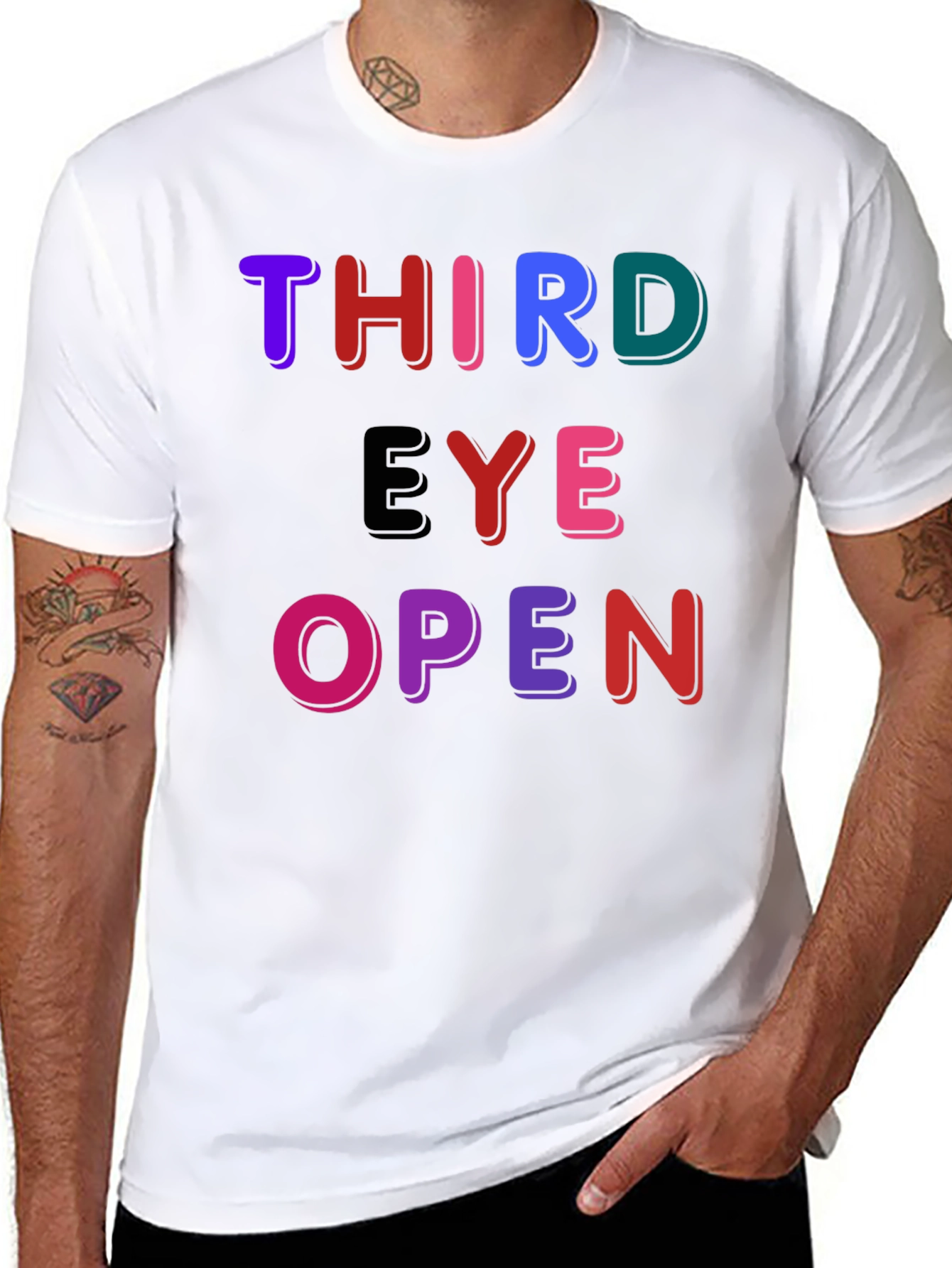 Black Third Eye Open Graphic Tee - Unisex Black T-Shirt view 8