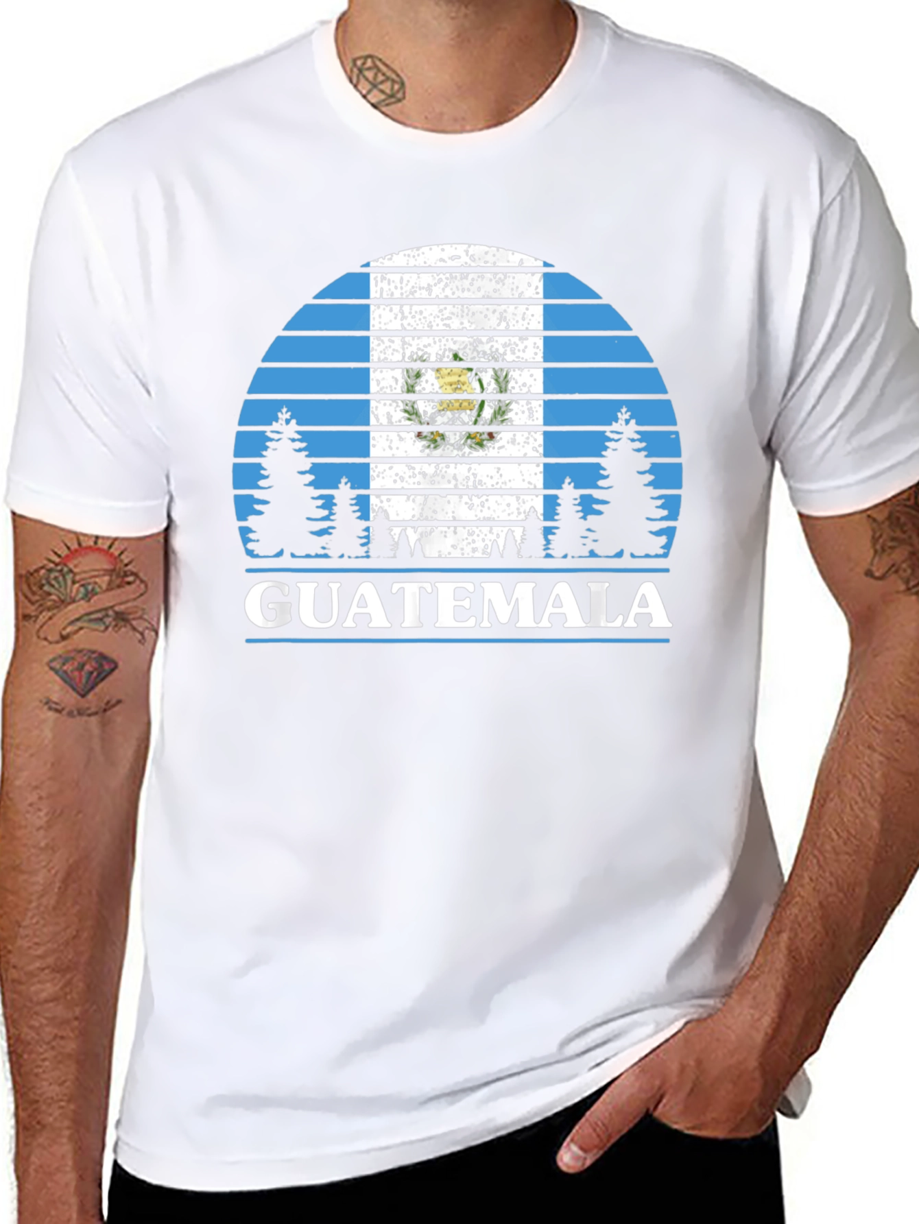 Black Guatemala Flag T-Shirt - Outdoor Design view 8