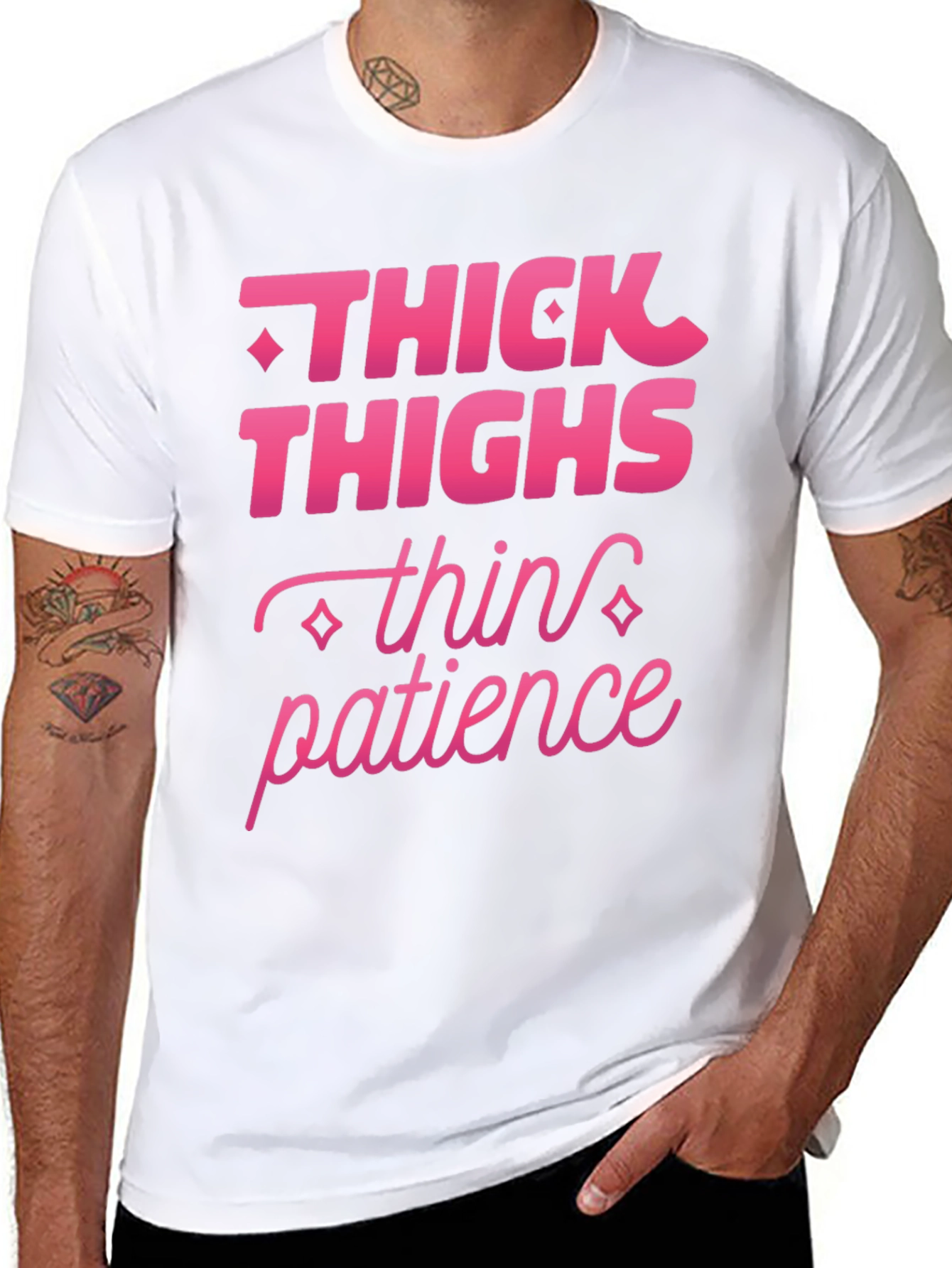 Black Thick Thighs Thin Patience Graphic Tee view 8
