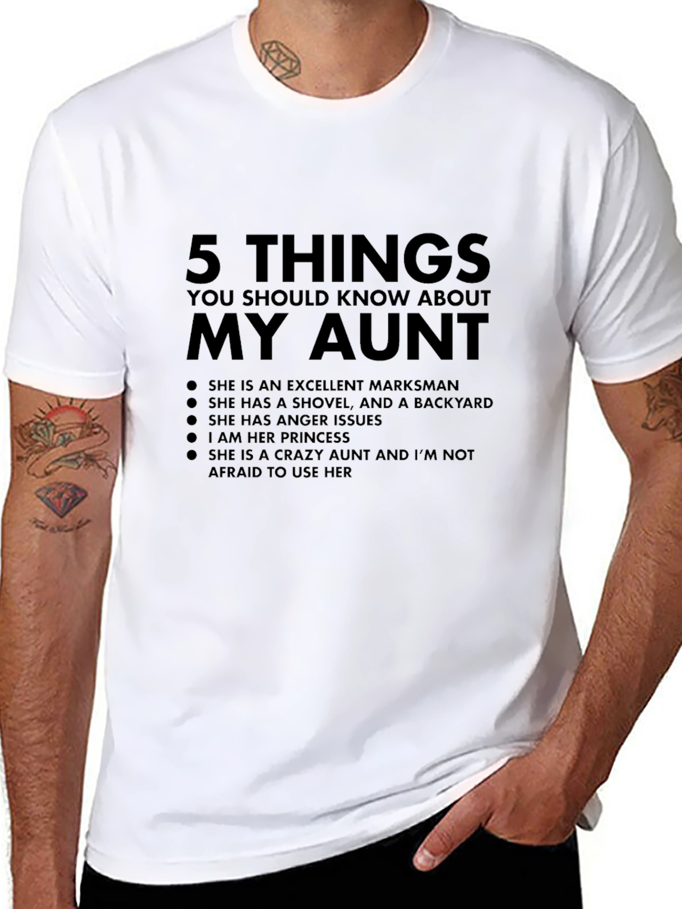 Black My Aunt T-Shirt: Excellent Markswoman - Crazy Aunt view 8