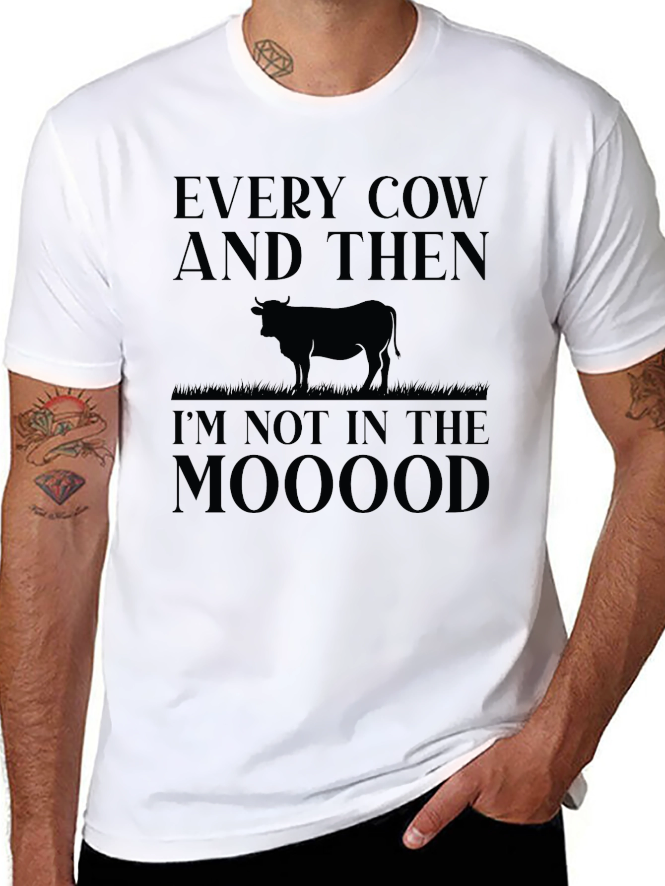 Black Funny Cow Graphic T-Shirt - Every Cow & Then I'm Not In the Mooood view 8