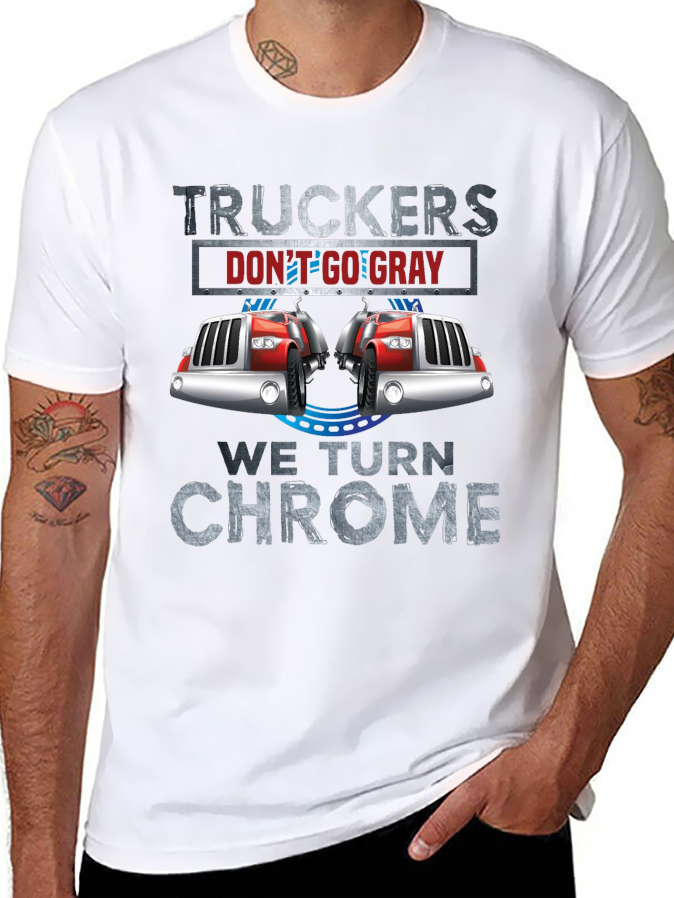 Black Truckers Don't Go Gray T-Shirt view 8