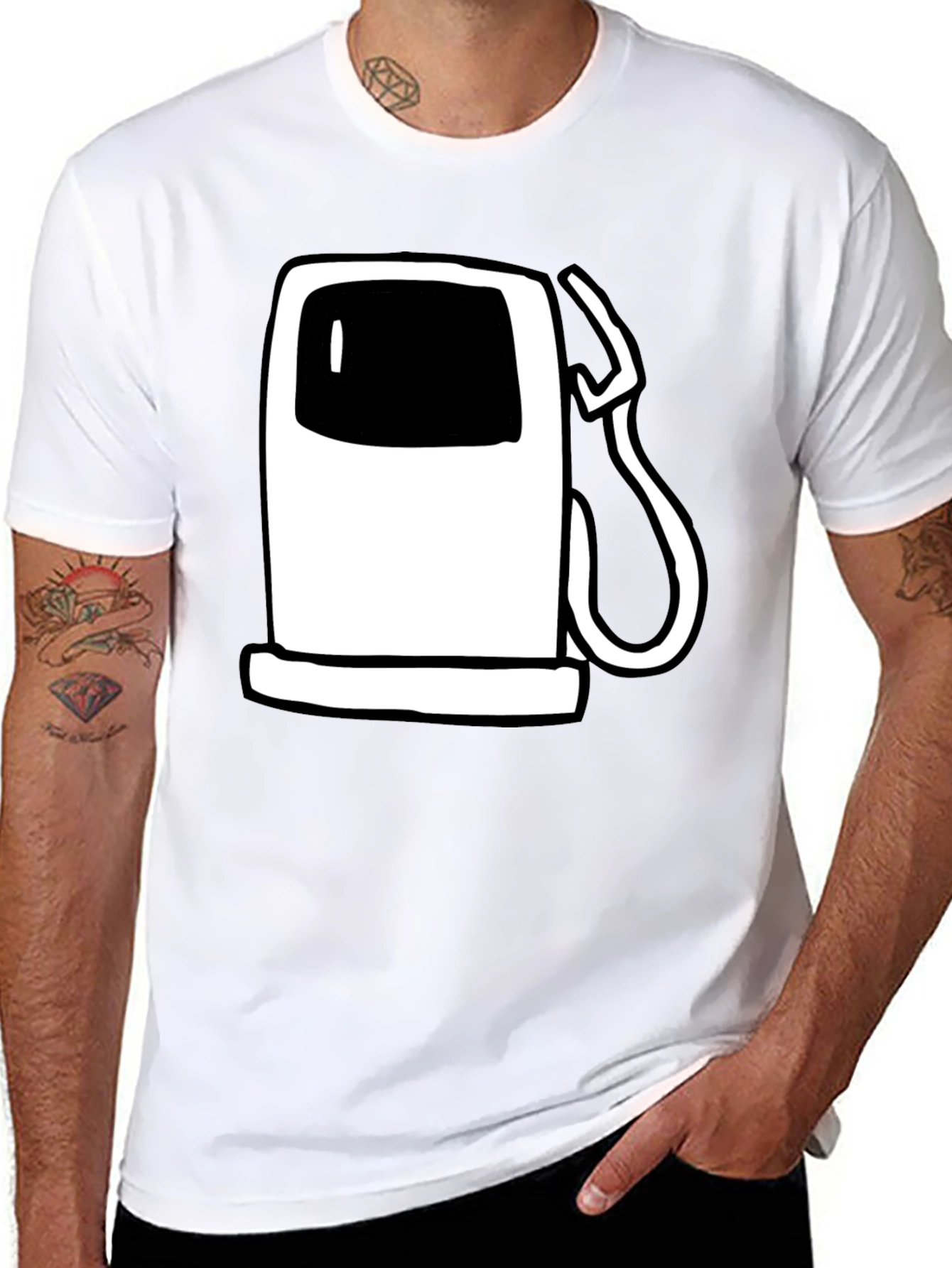 Black Gas Pump T-Shirt - Quirky Graphic Tee view 8