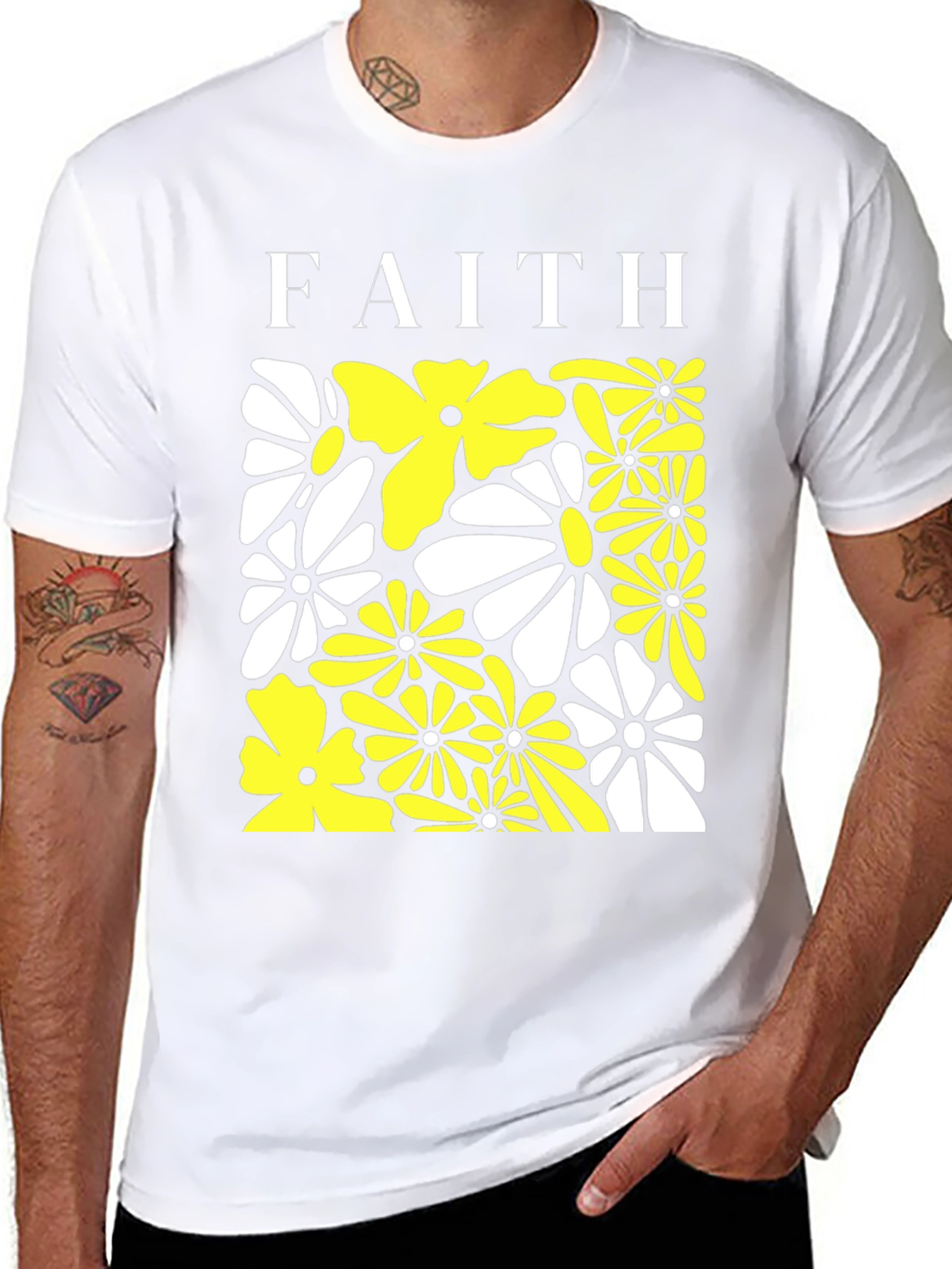 Black Faith Floral Graphic Tee view 8