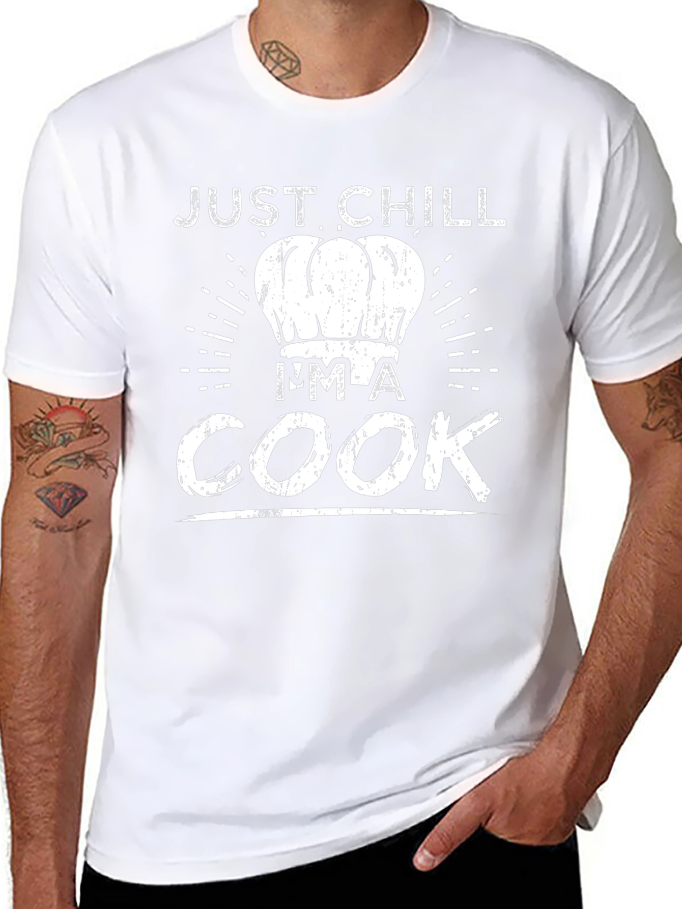 Black Just Chill I'm A Cook Black T-Shirt view 8