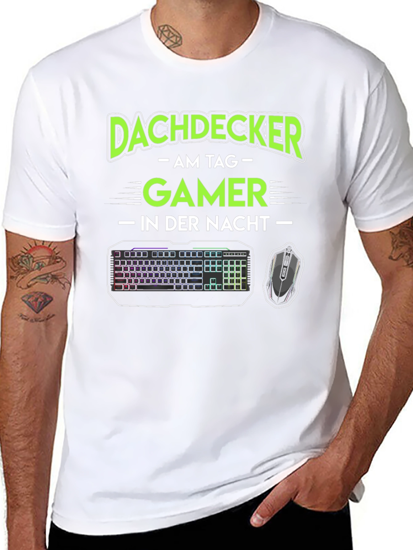 Black Dachdecker Gamer Black T-Shirt view 8