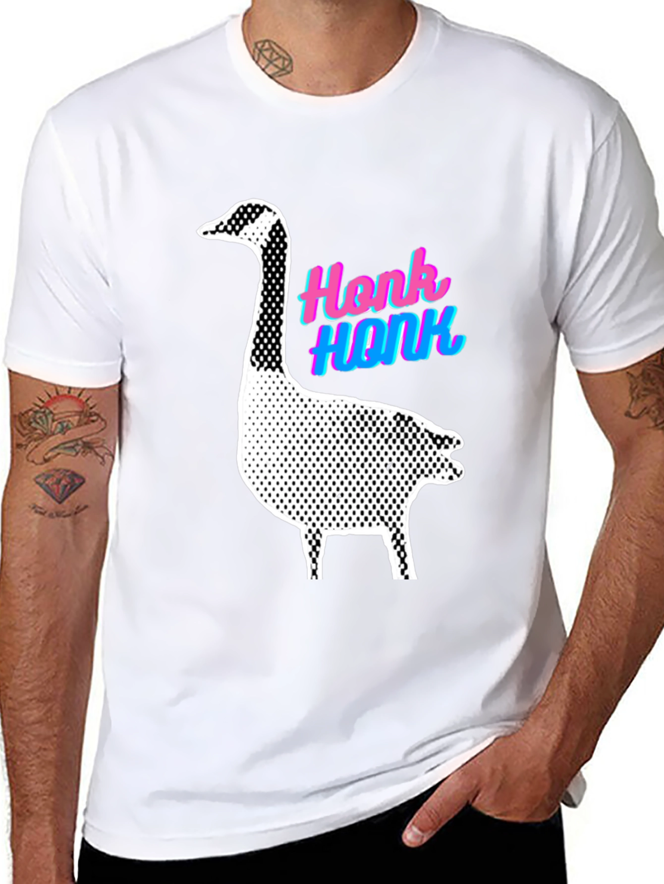 Black Honk Goose Graphic Tee - Quirky Animal Lover Shirt view 8
