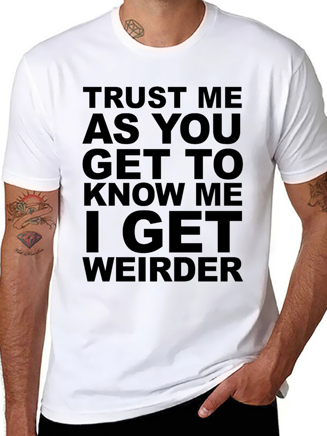Black Trust Me, I Get Weirder T-Shirt view 8