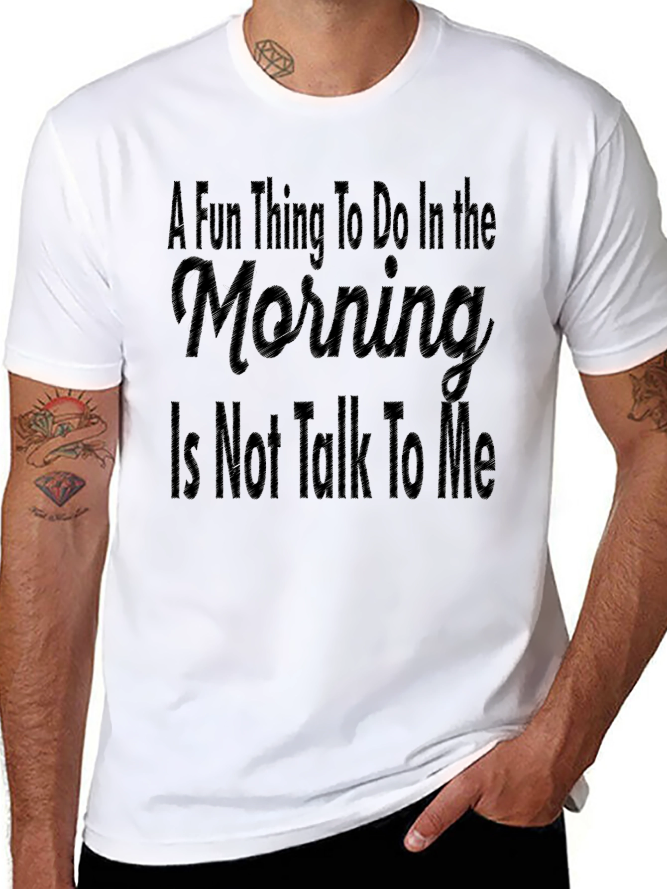 Black Funny Morning Introvert T-Shirt - Do Not Talk To Me view 8