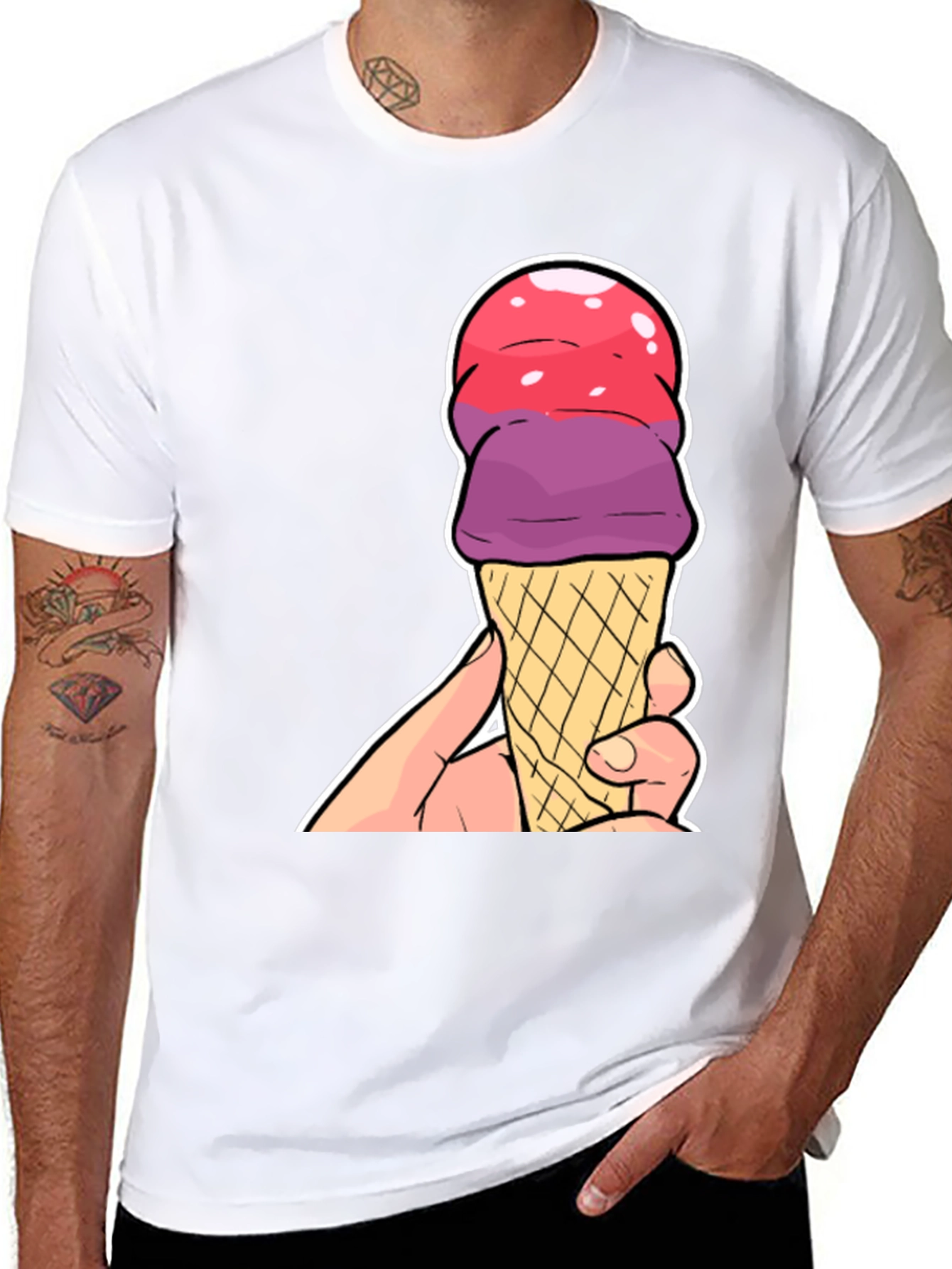 Black Ice Cream Cone Graphic T-Shirt view 8