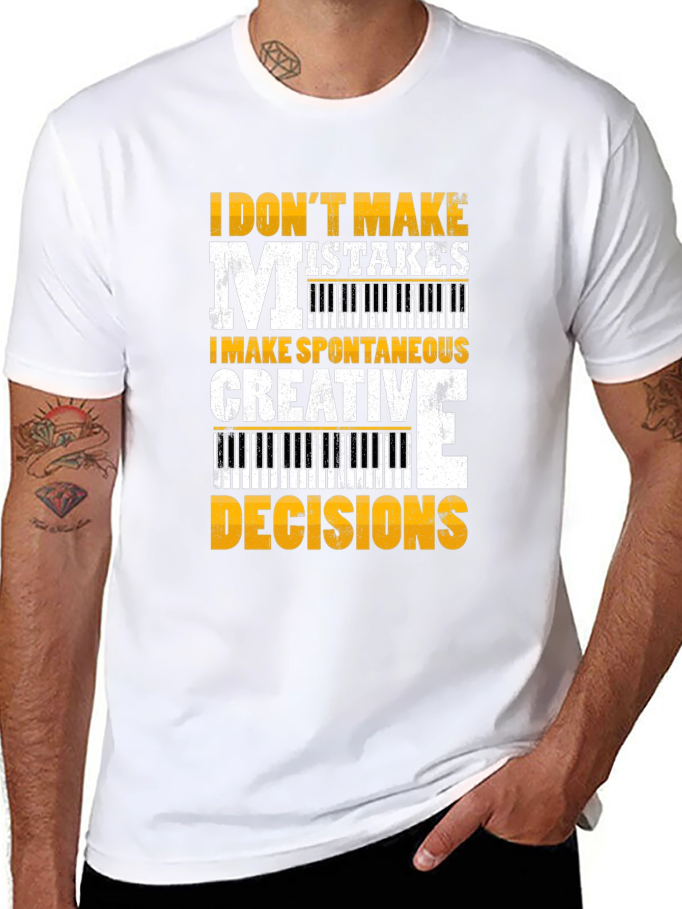 Black Funny Musician T-Shirt: I Don't Make Mistakes view 8