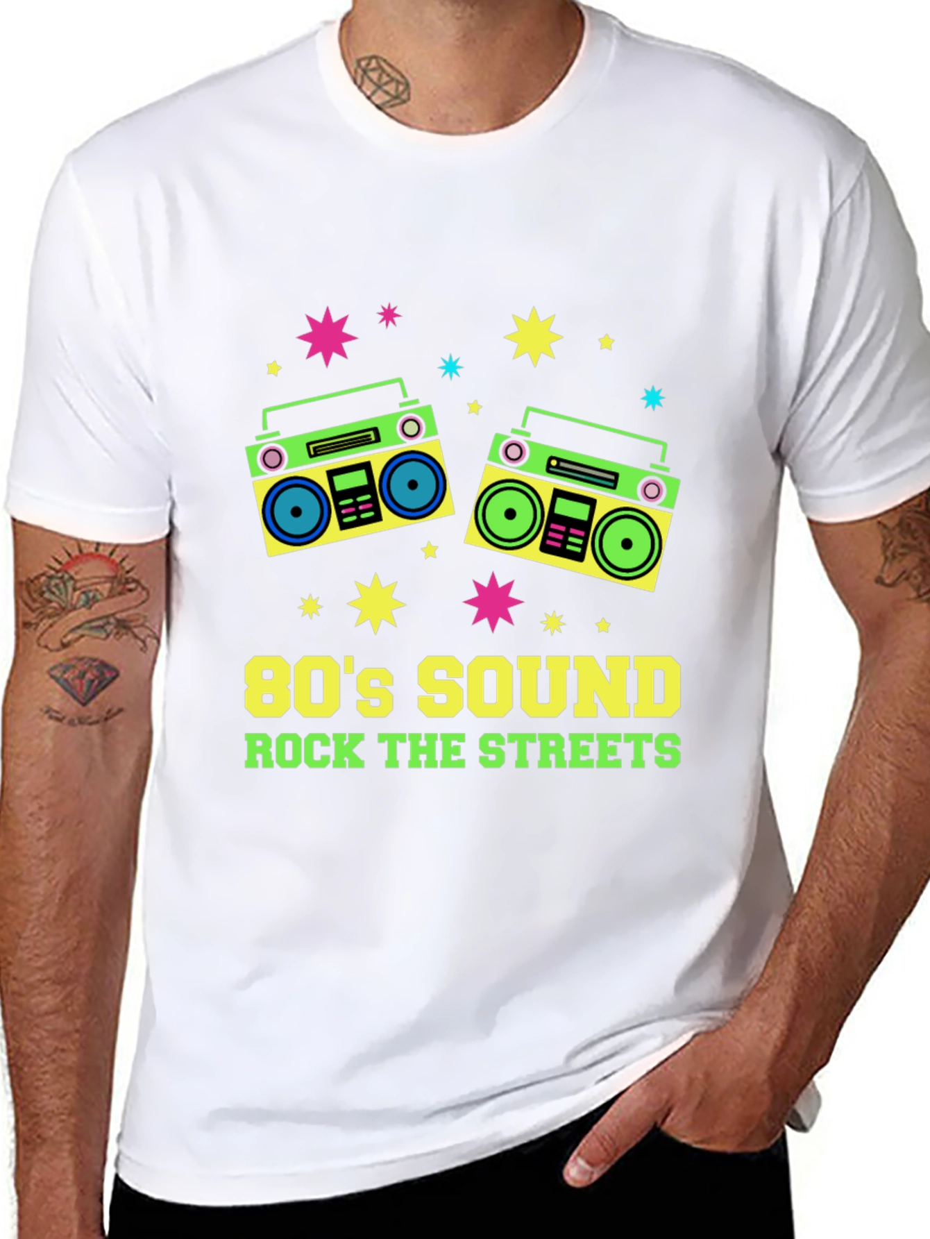 Black 80's Sound Retro Boombox Graphic Tee view 8