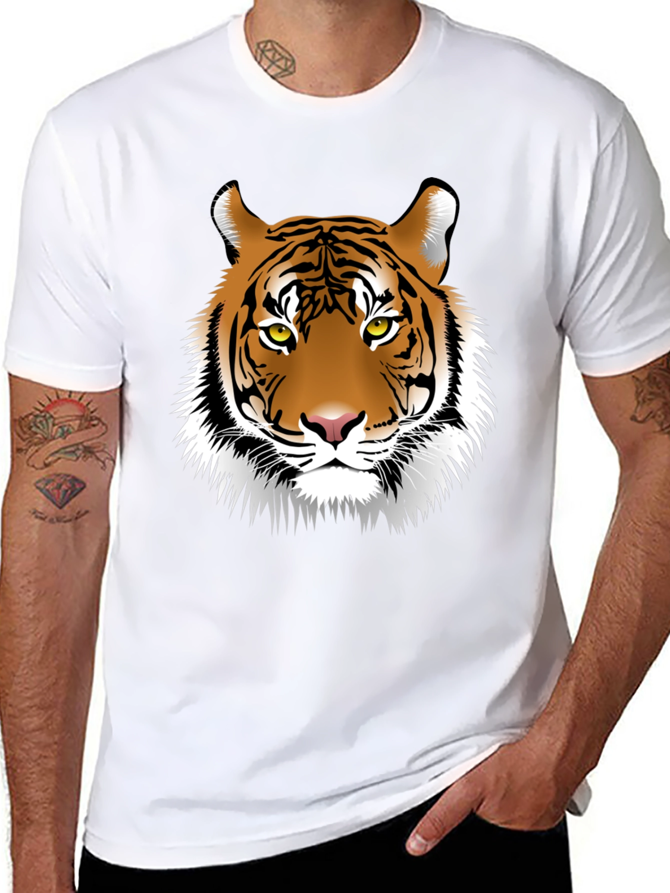 Black Tiger Graphic Tee - Black Animal Print T-Shirt view 8
