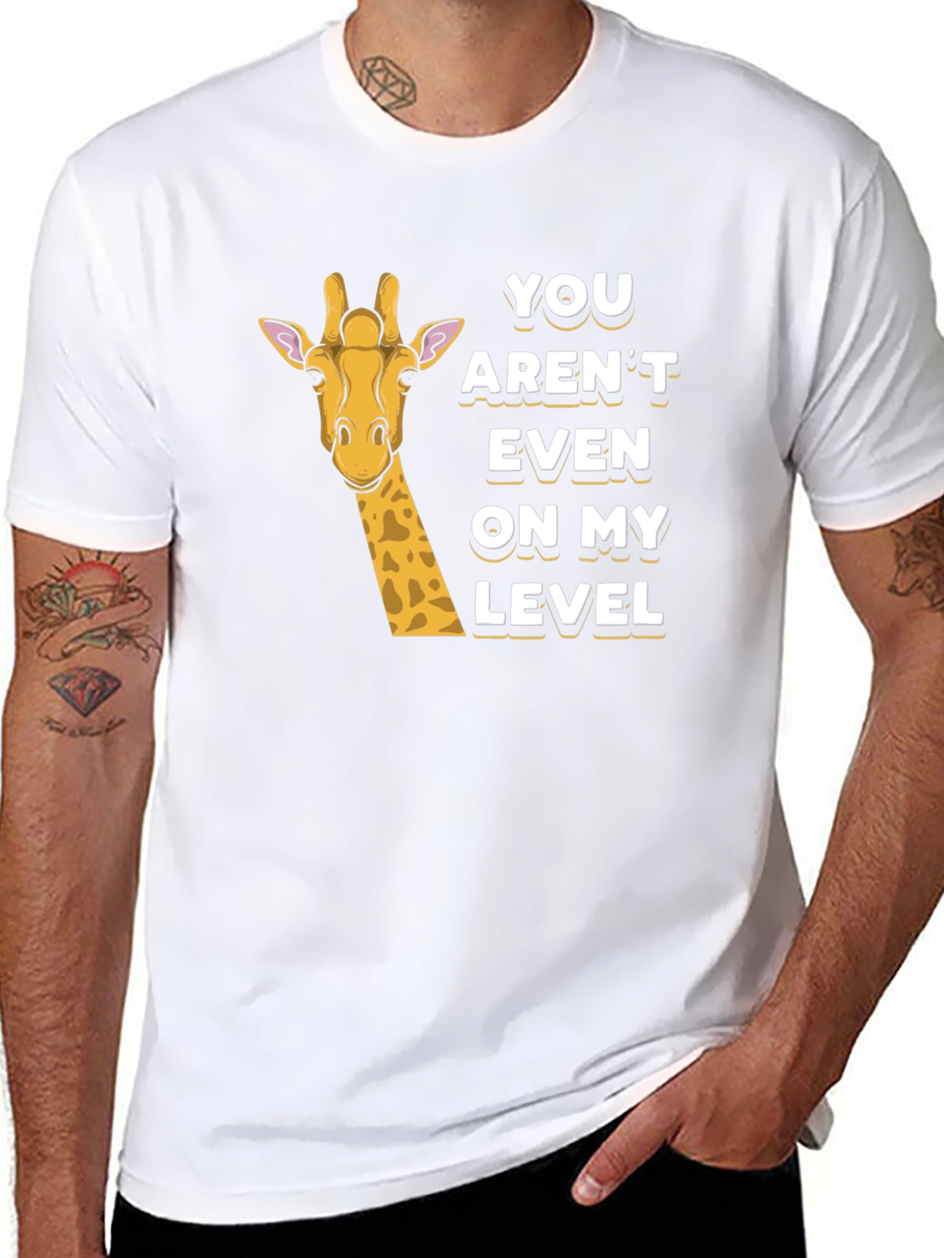 Black Funny Giraffe T-Shirt - You Aren't Even On My Level view 8