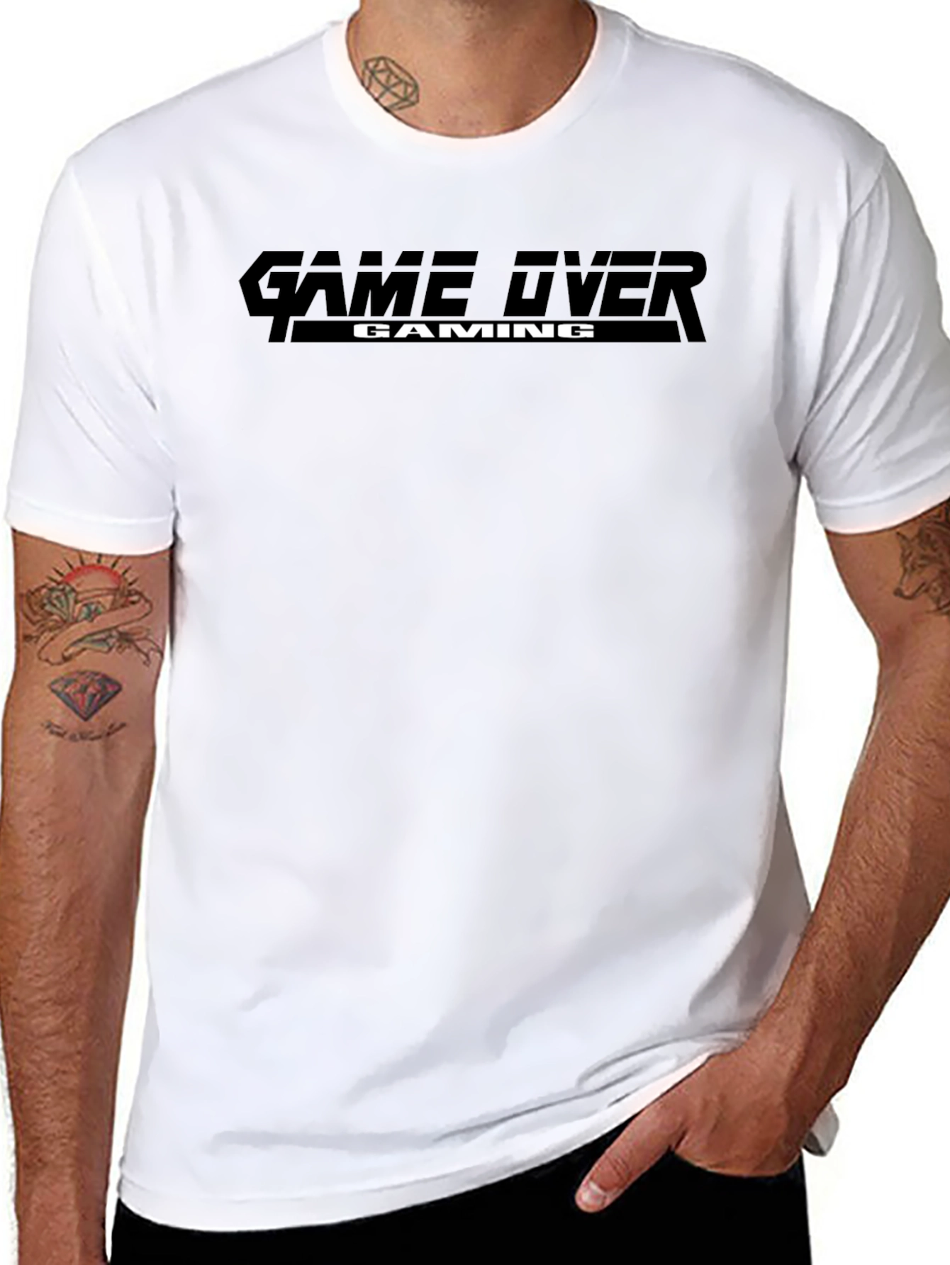 Black Game Over Gaming Black T-Shirt view 8