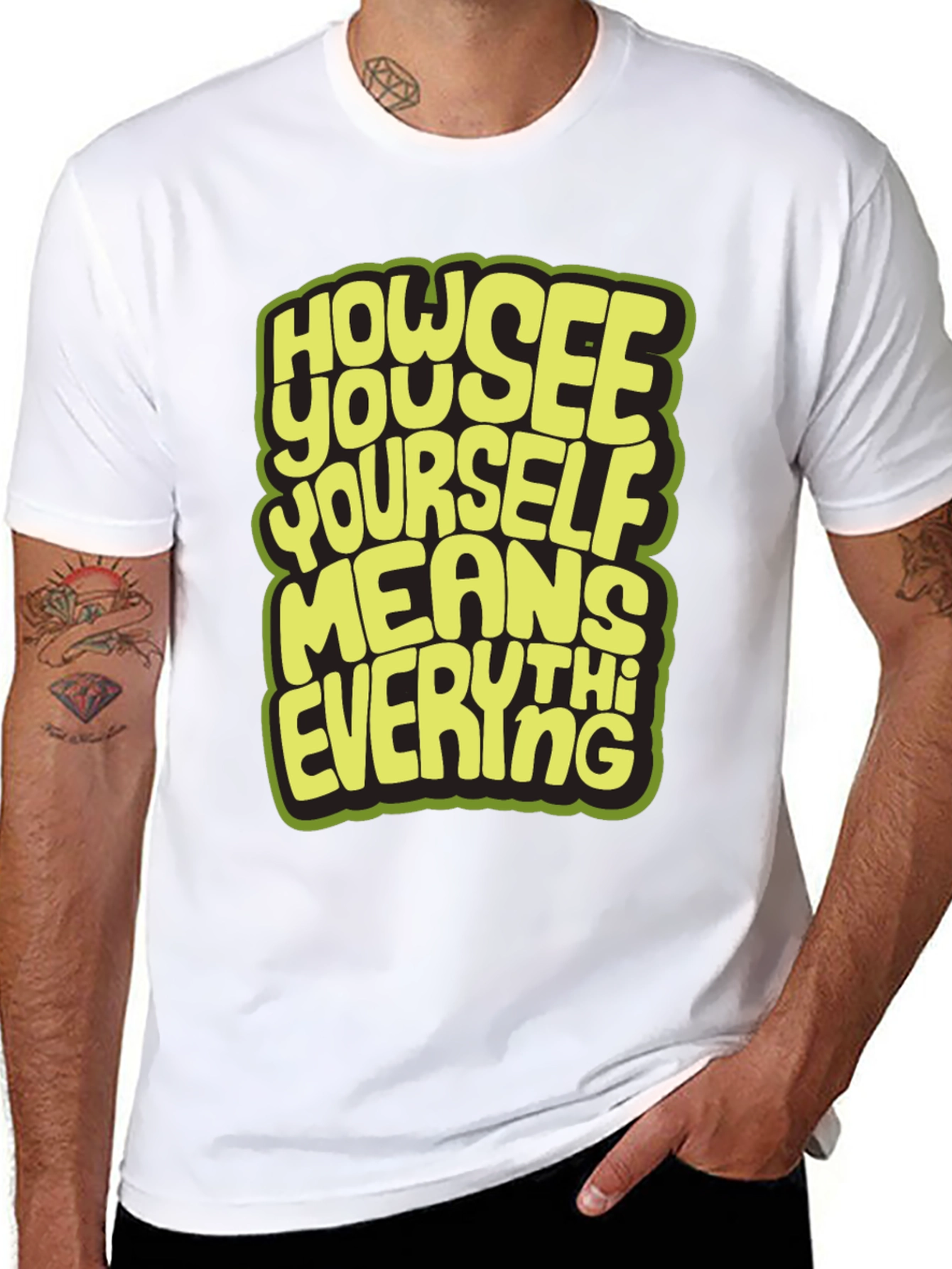 Inspirational Graphic Tee - "How You See Yourself" Black T-Shirt - 8