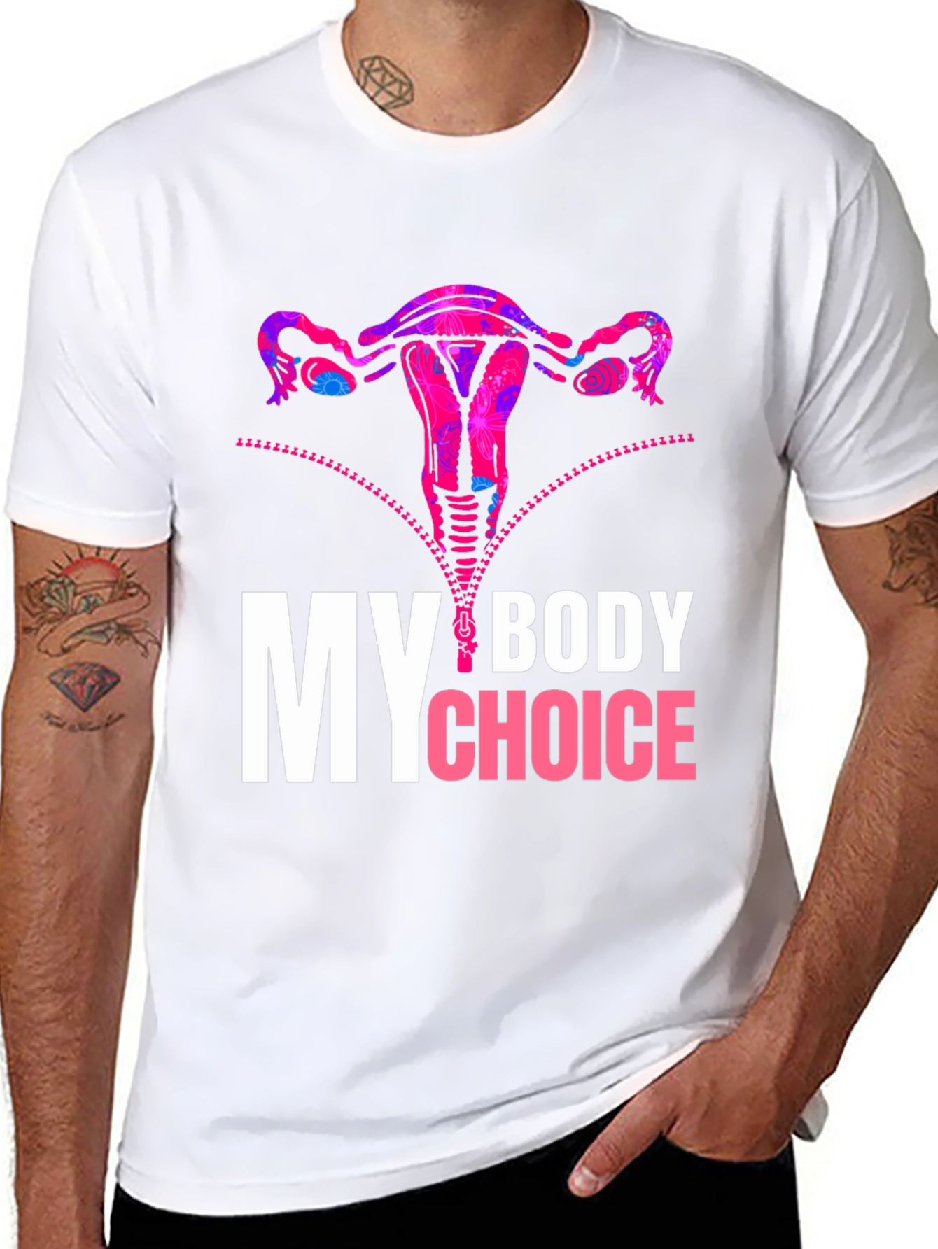 Black My Body My Choice Uterus Graphic Tee view 8