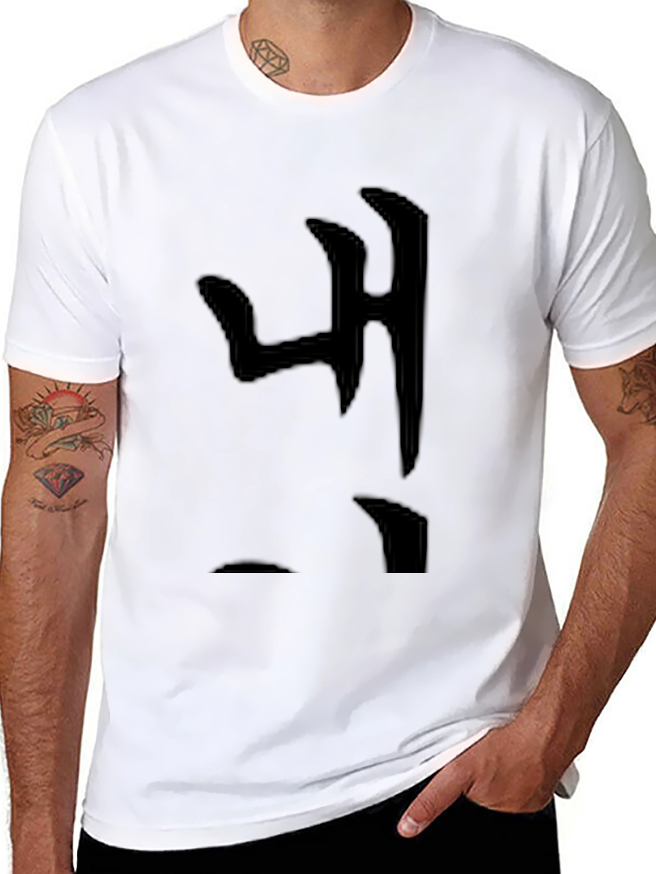 Black Korean Hangul T-Shirt - Simple Design view 8