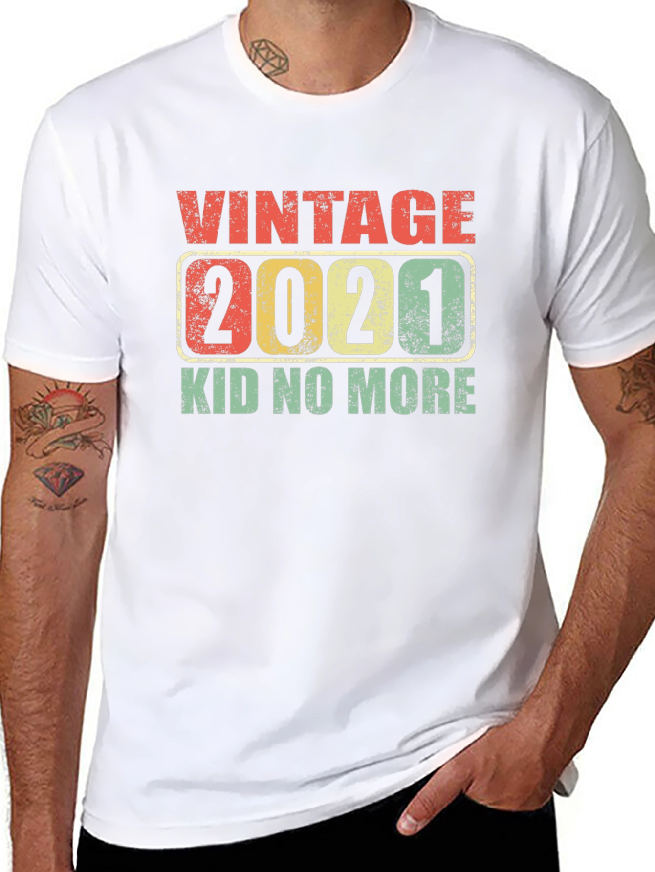 Black Vintage 2021 Kid No More Graphic Tee view 8