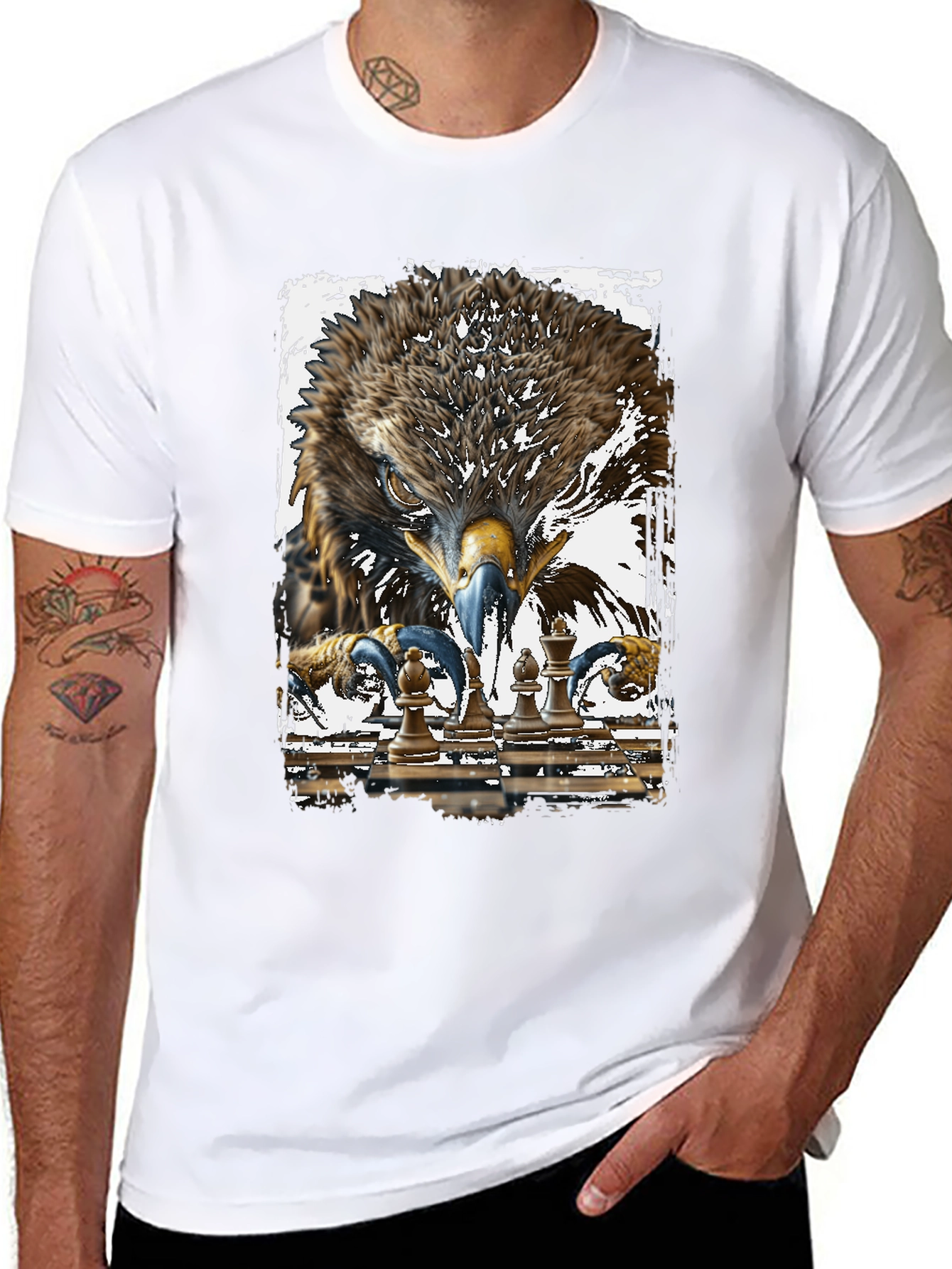 Black Eagle Chess Master Graphic T-Shirt view 8