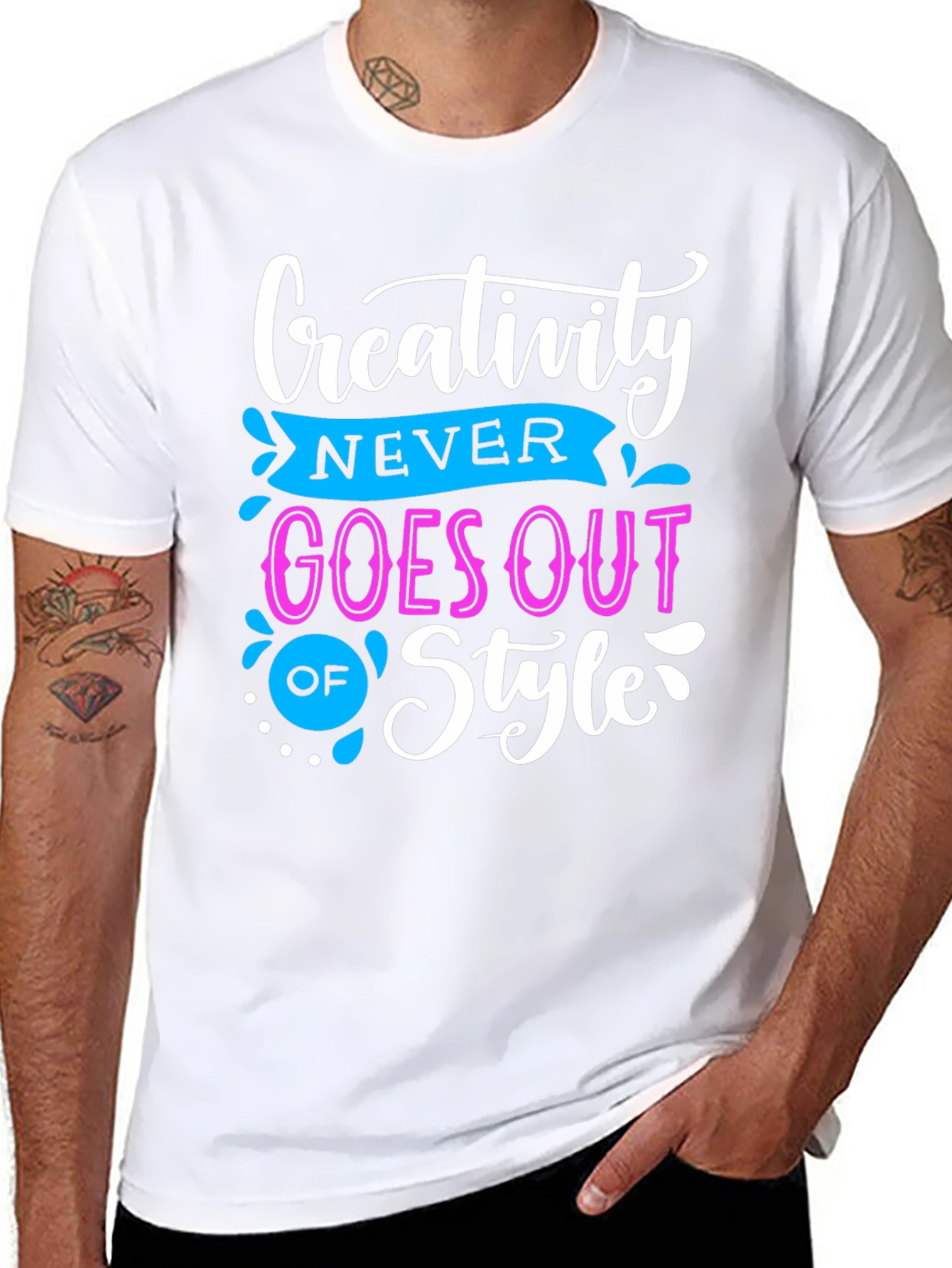 Black Creative Style T-Shirt: Never Goes Out of Fashion view 8