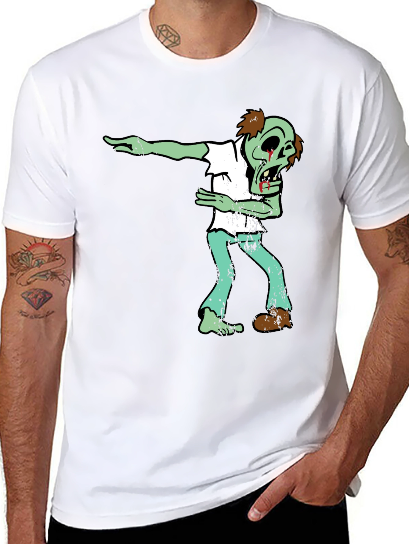 Black Zombie Dab Graphic Tee - Halloween Fun! view 8