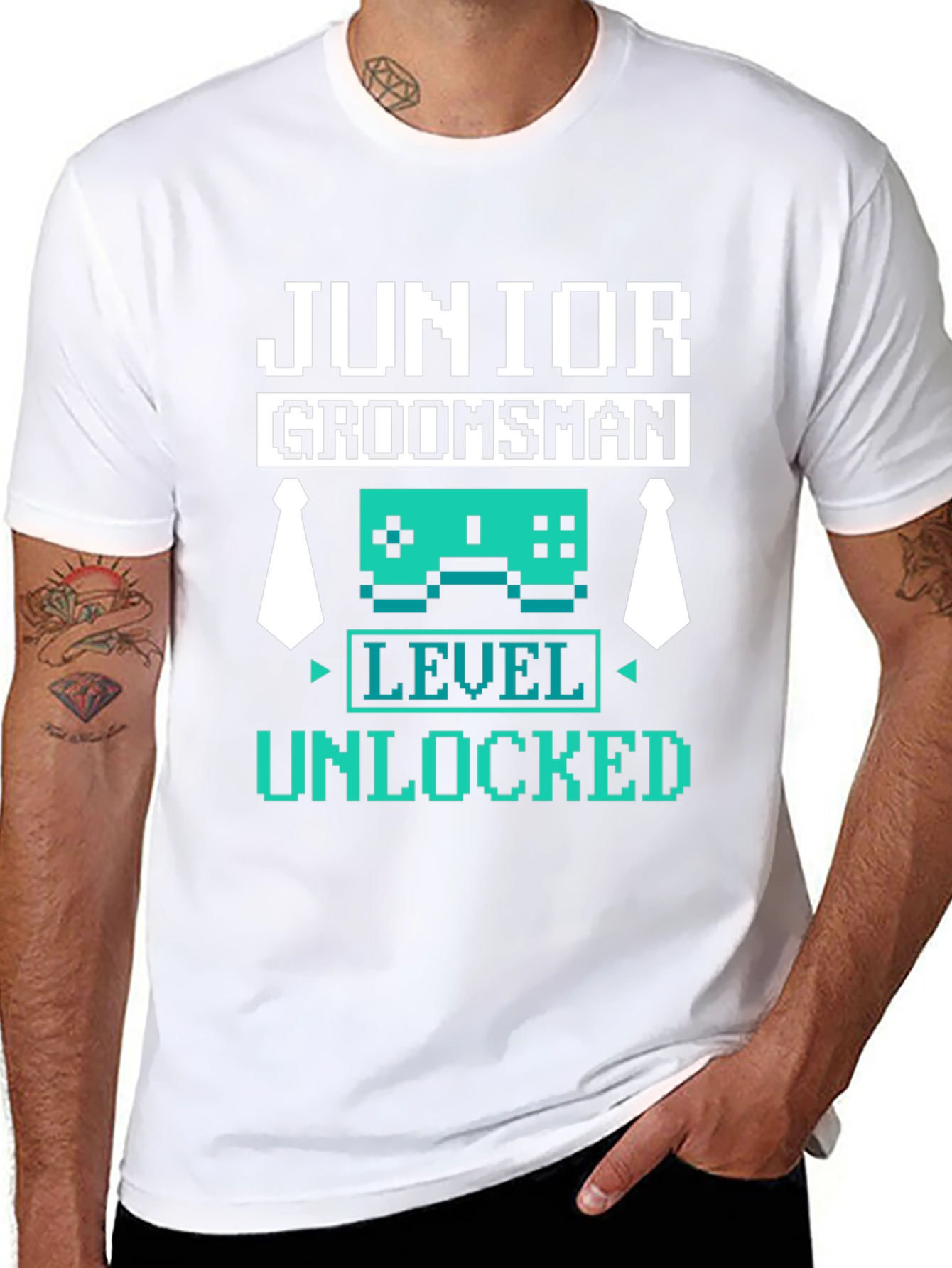 Junior Groomsman Level Unlocked Gamer T-Shirt - 8