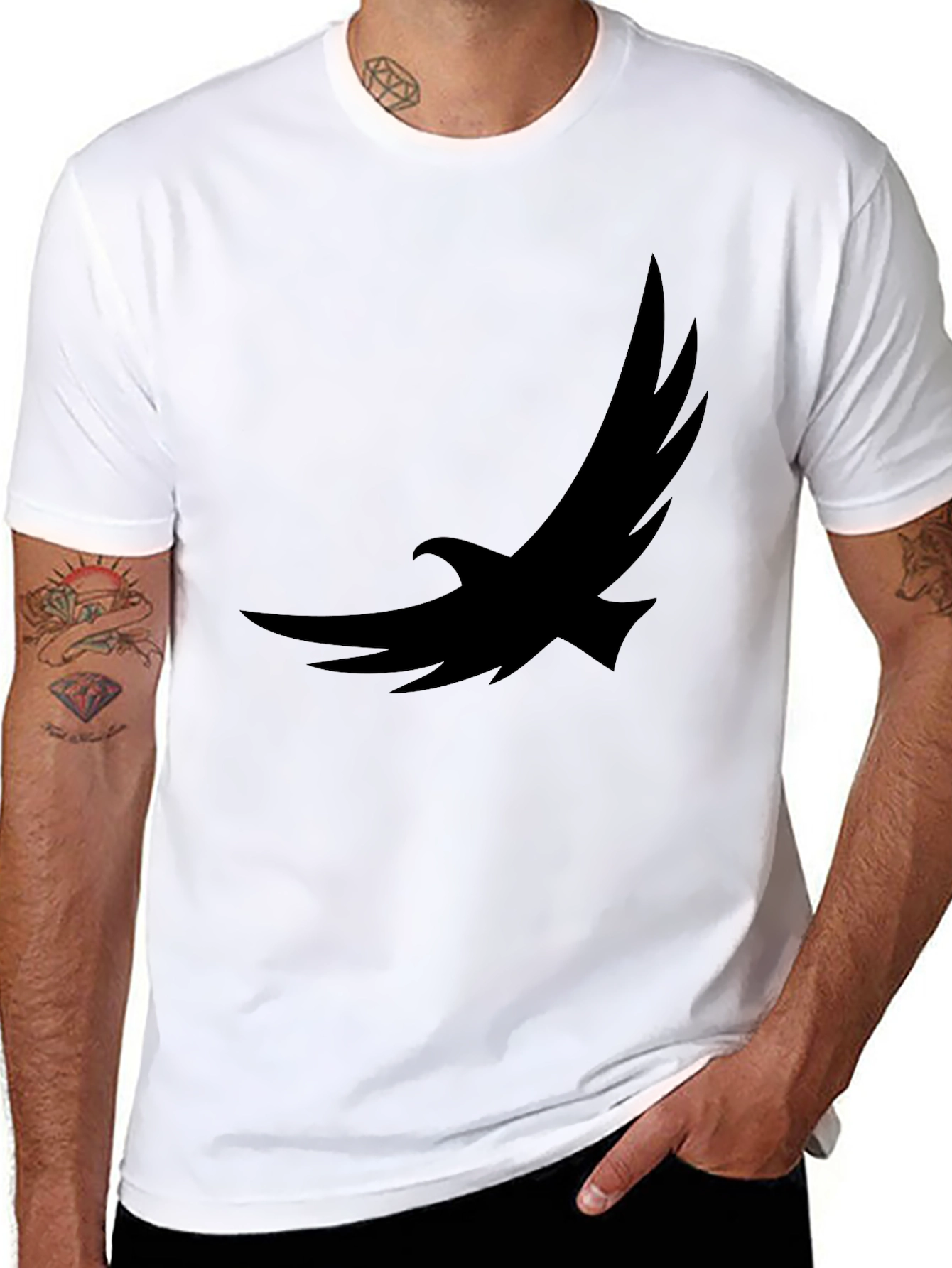 Black Eagle Graphic Tee - Soft Cotton Casual Shirt - 8