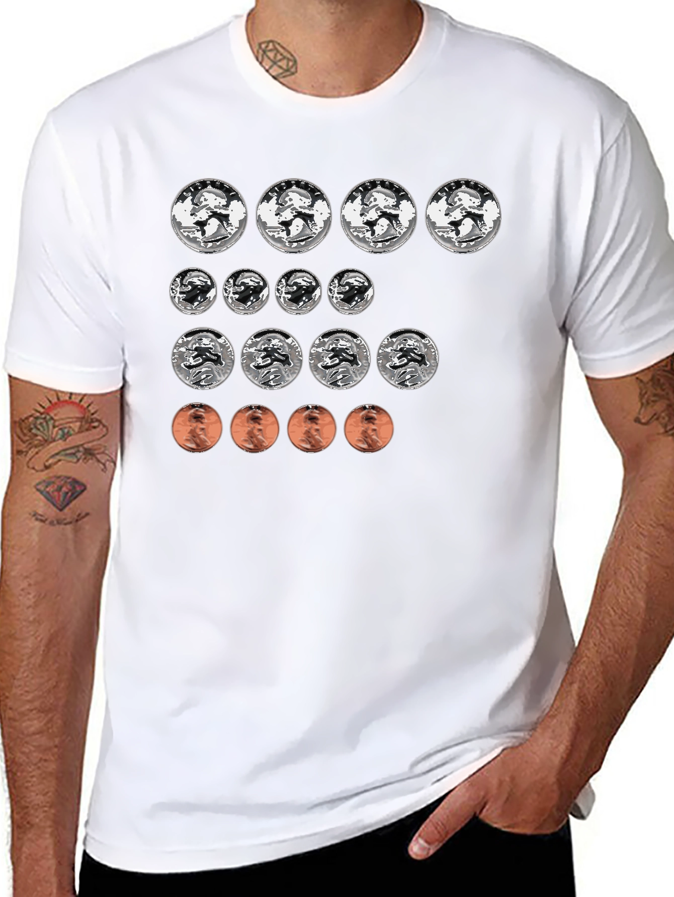 Black Coin Collector T-Shirt - Funny Money Design view 8