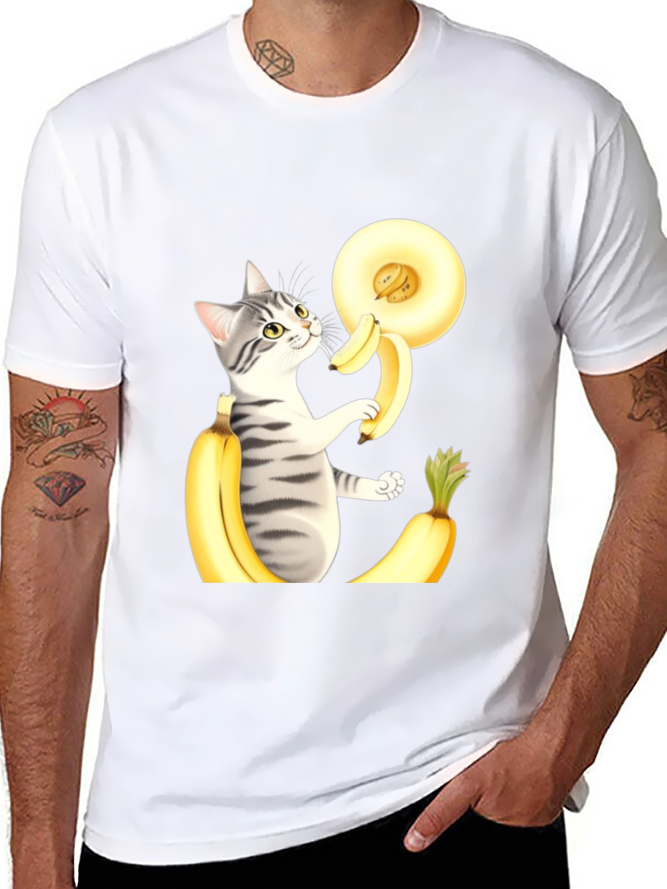 Black Cat Banana T-Shirt view 8