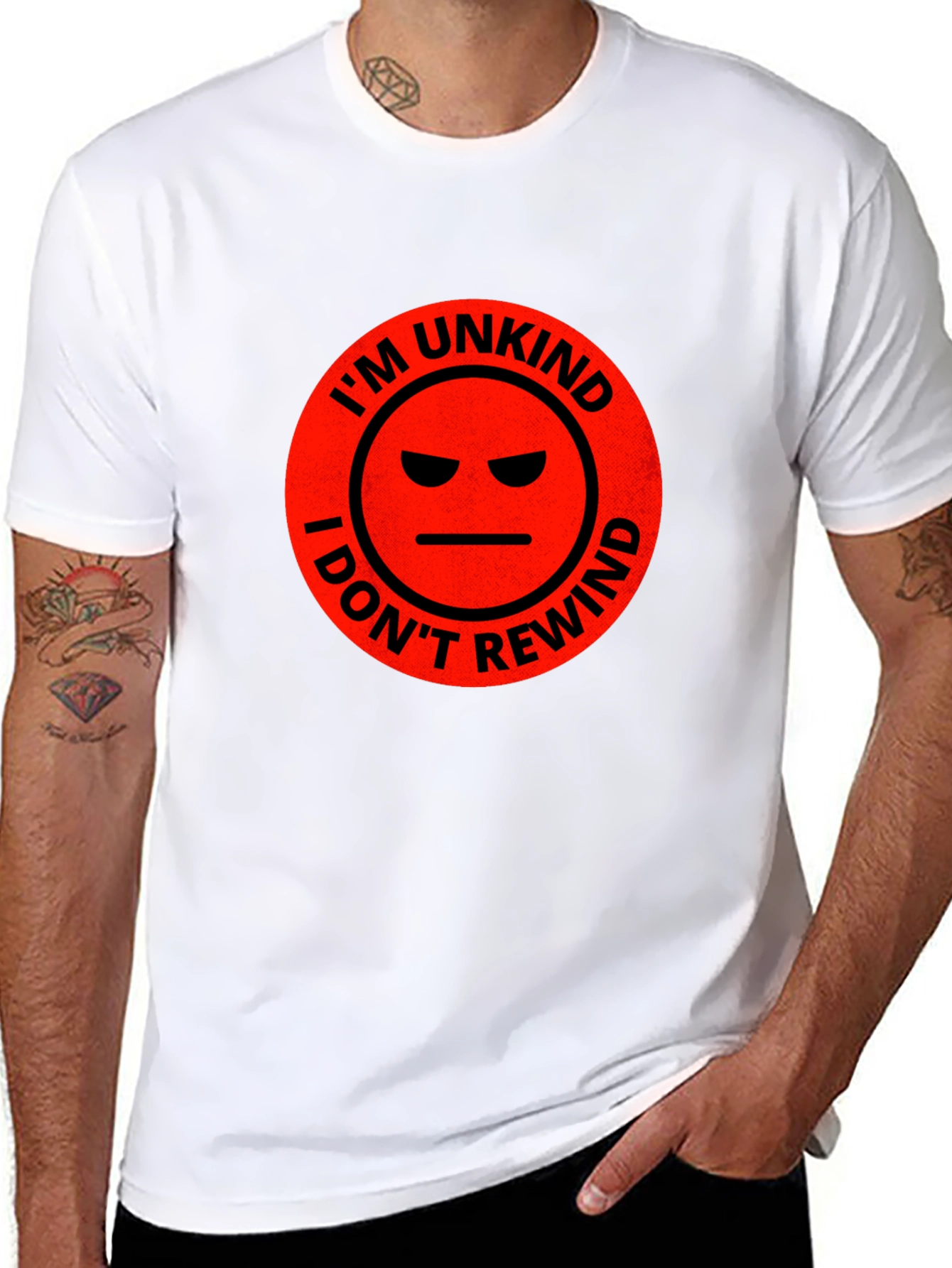 Black I'm Unkind I Don't Rewind T-Shirt view 8